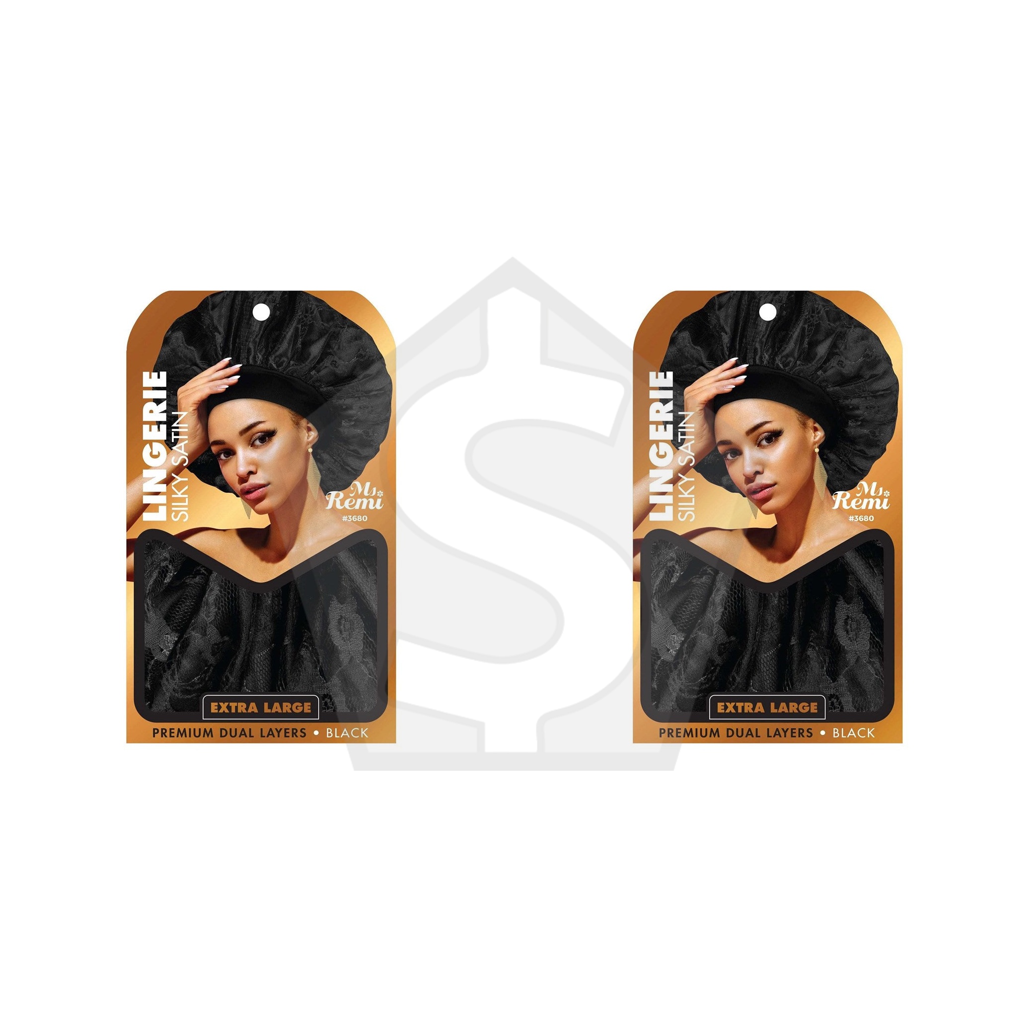 ANNIE Ms. Remi Lingerie Silky Bonnet [Extra Large] - Black - Pack of 2