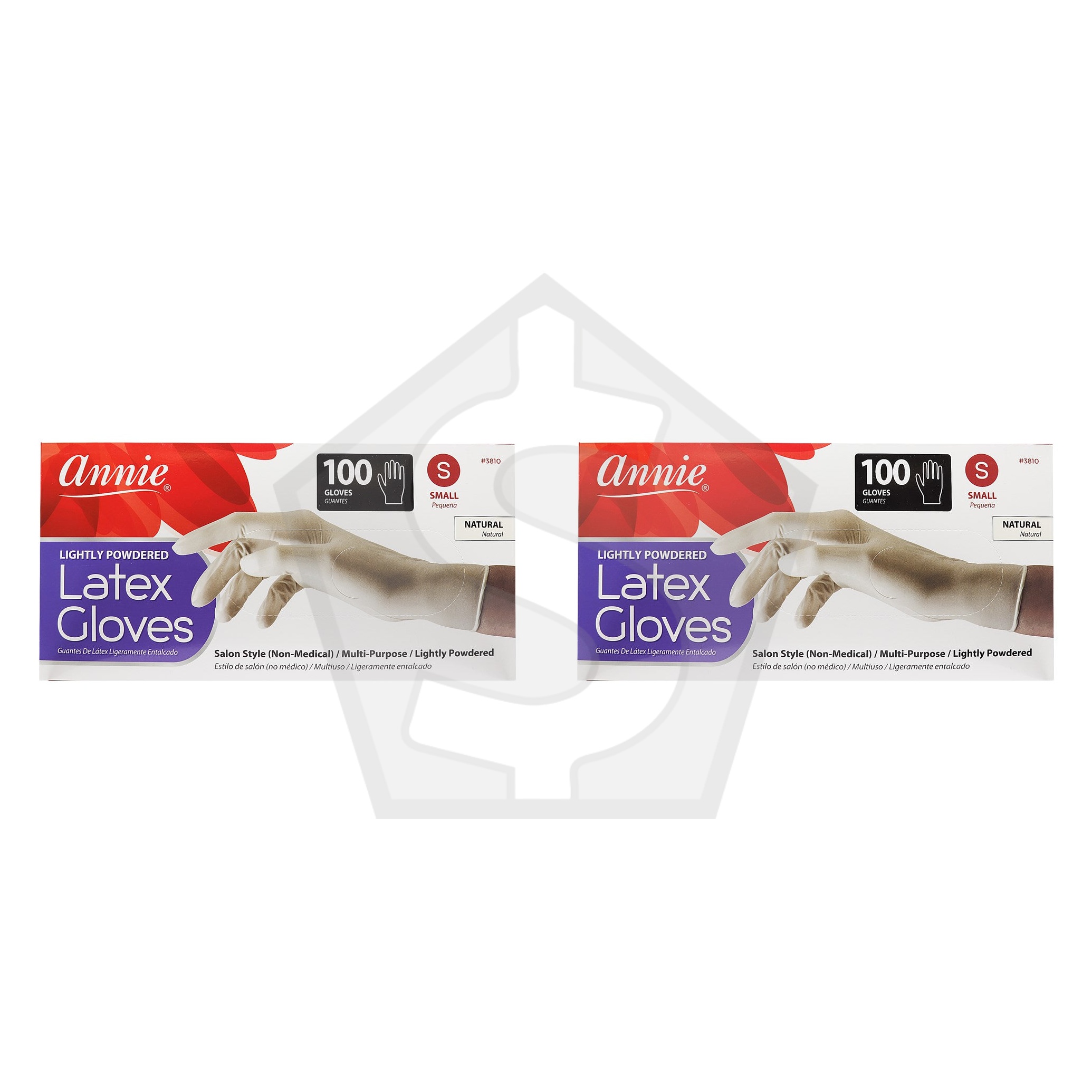 ANNIE Latex Gloves [100ct/Box] - Small - Pack of 2