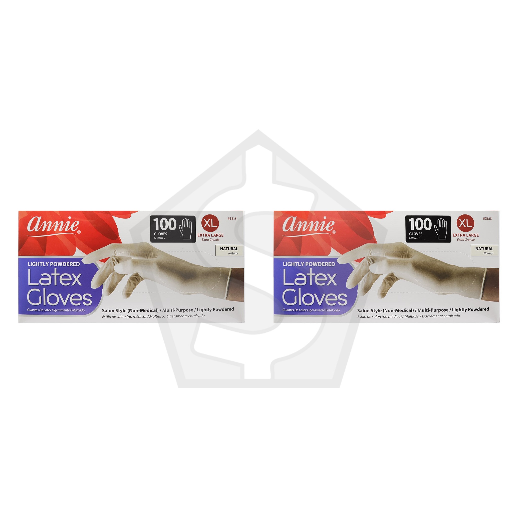 ANNIE Latex Gloves [100ct/Box] - X-Large - Pack of 2