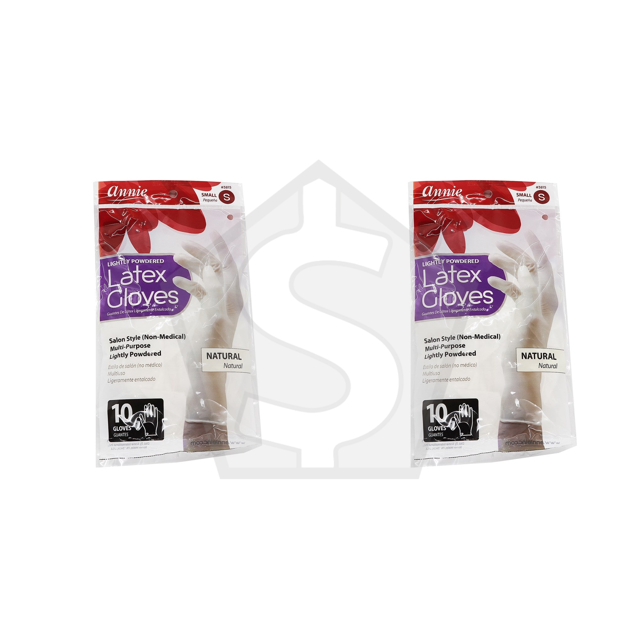 ANNIE Disposable Latex Gloves (10pcs) - Small - Pack of 2