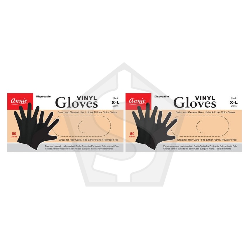 ANNIE Vinyl Gloves [50ct/Box] - X-Large - Pack of 2