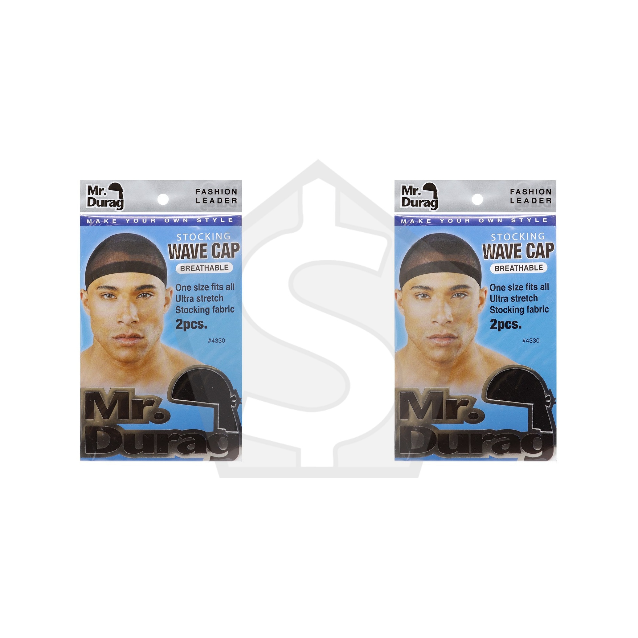 ANNIE Mr. Durag Stocking Wave Cap - Black - Pack of 2
