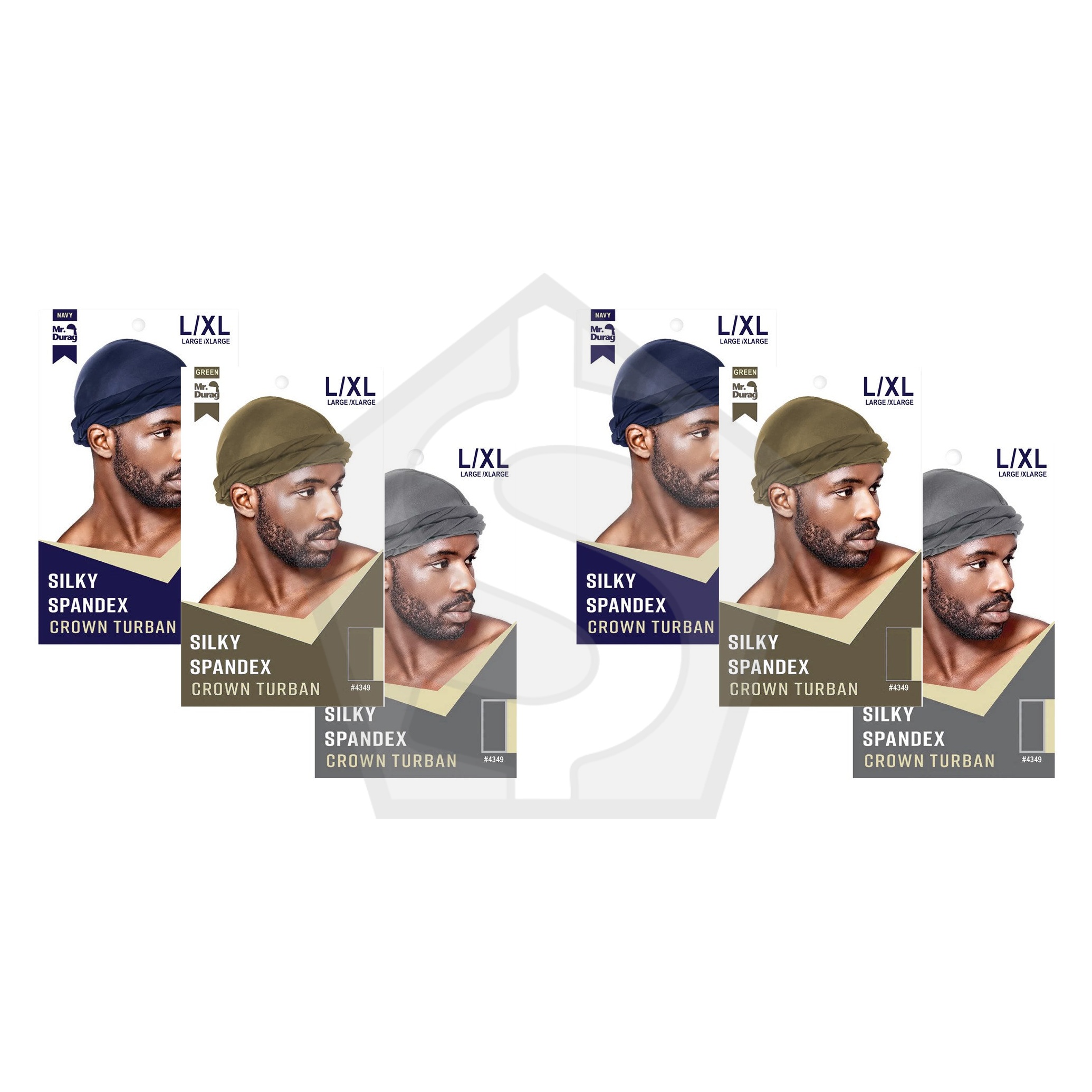 ANNIE Mr. Durag Silky Spandex Crown Turban (L/XL) - Assorted - Pack of 2