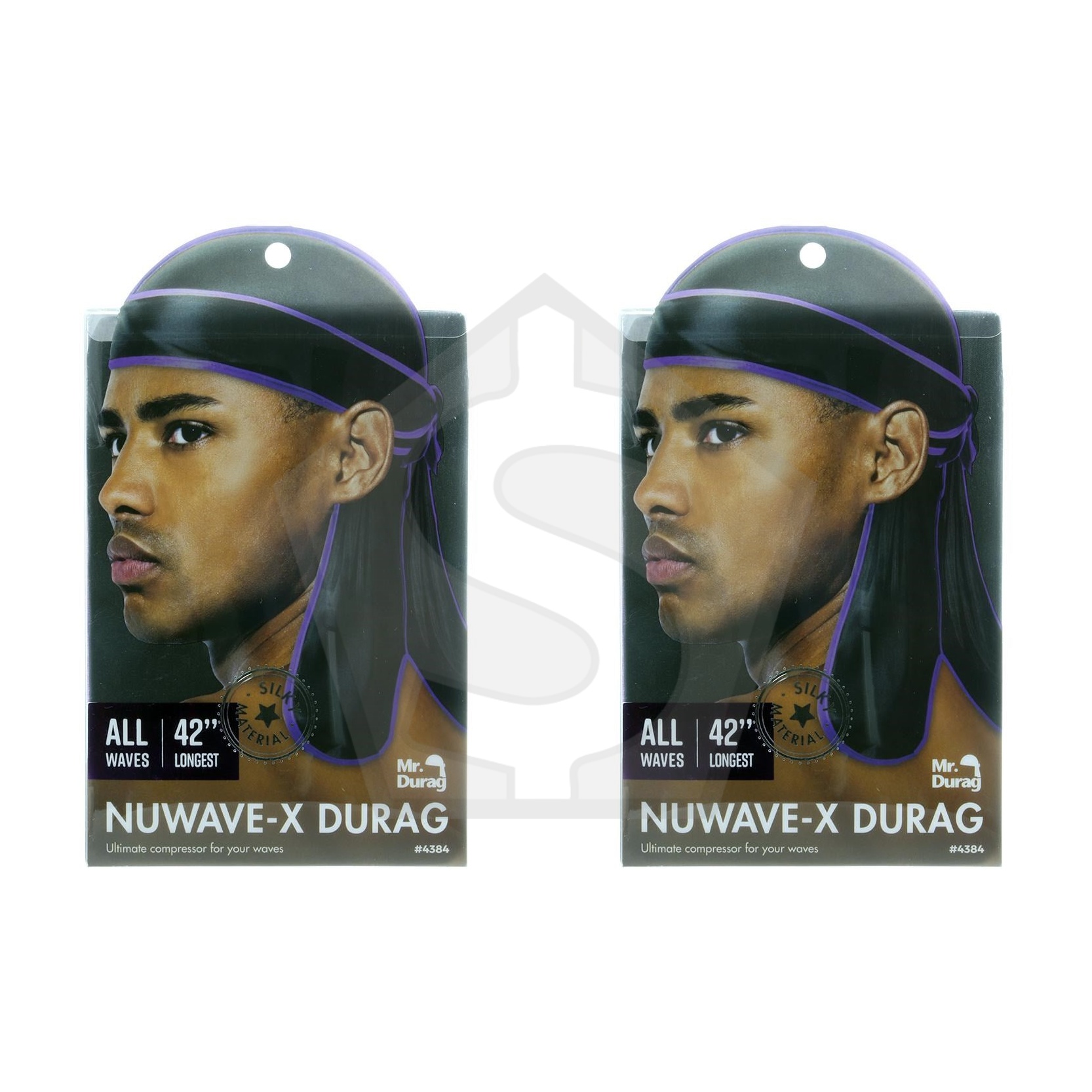 ANNIE Mr. Durag Nuwave-X Silky Durag 42" - Black Assorted - Pack of 2