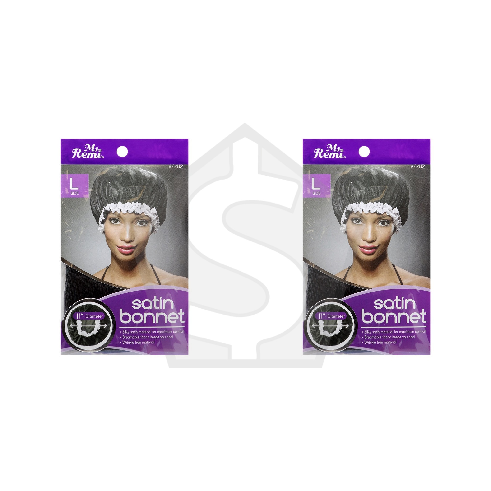 ANNIE Satin Bonnet [Large] - Black - Pack of 2