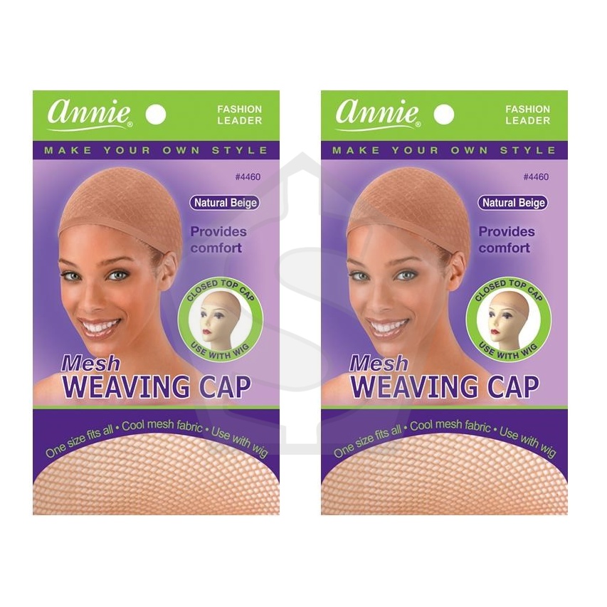 ANNIE Ms. Remi Mesh Weaving Cap - Natural Beige - Pack of 2