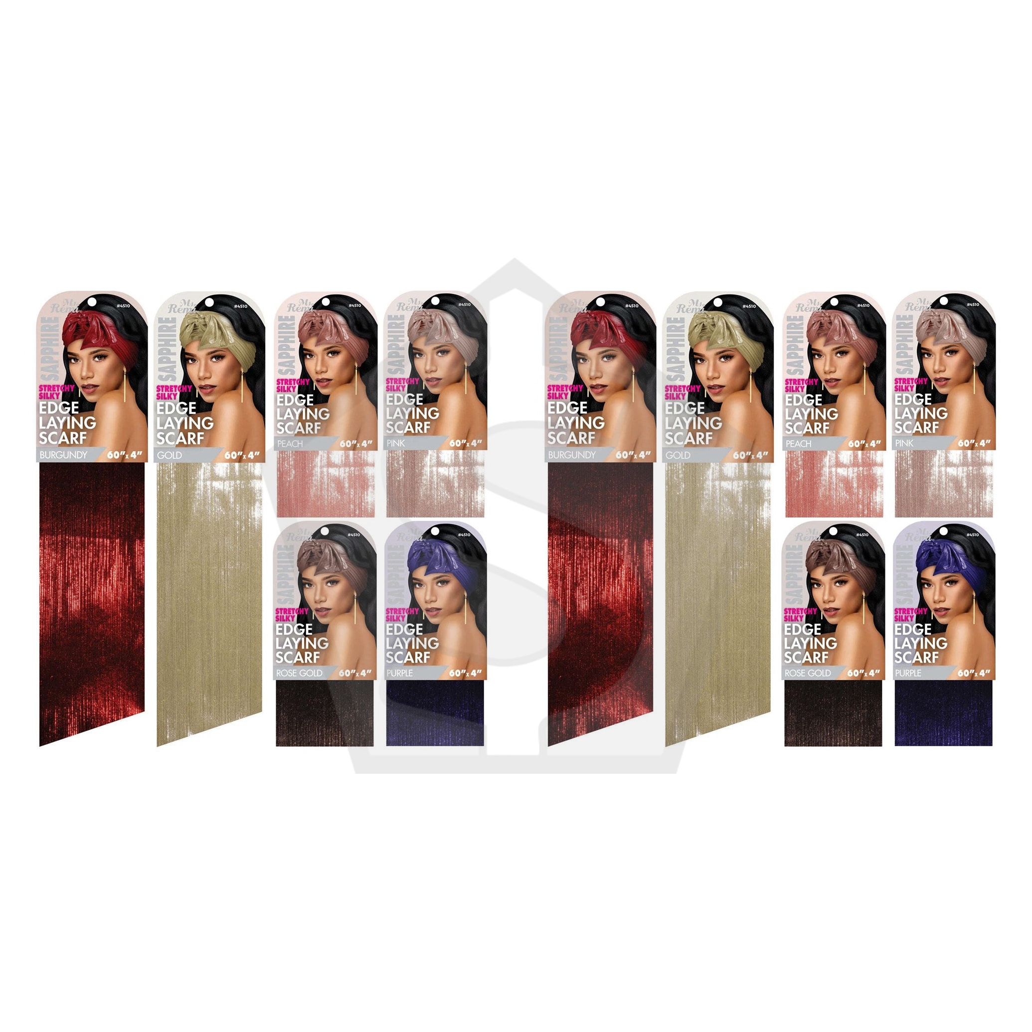 ANNIE Ms. Remi Sapphire Stretchy Edge Laying Scarf (60inch Long) - Assorted - Pack of 2