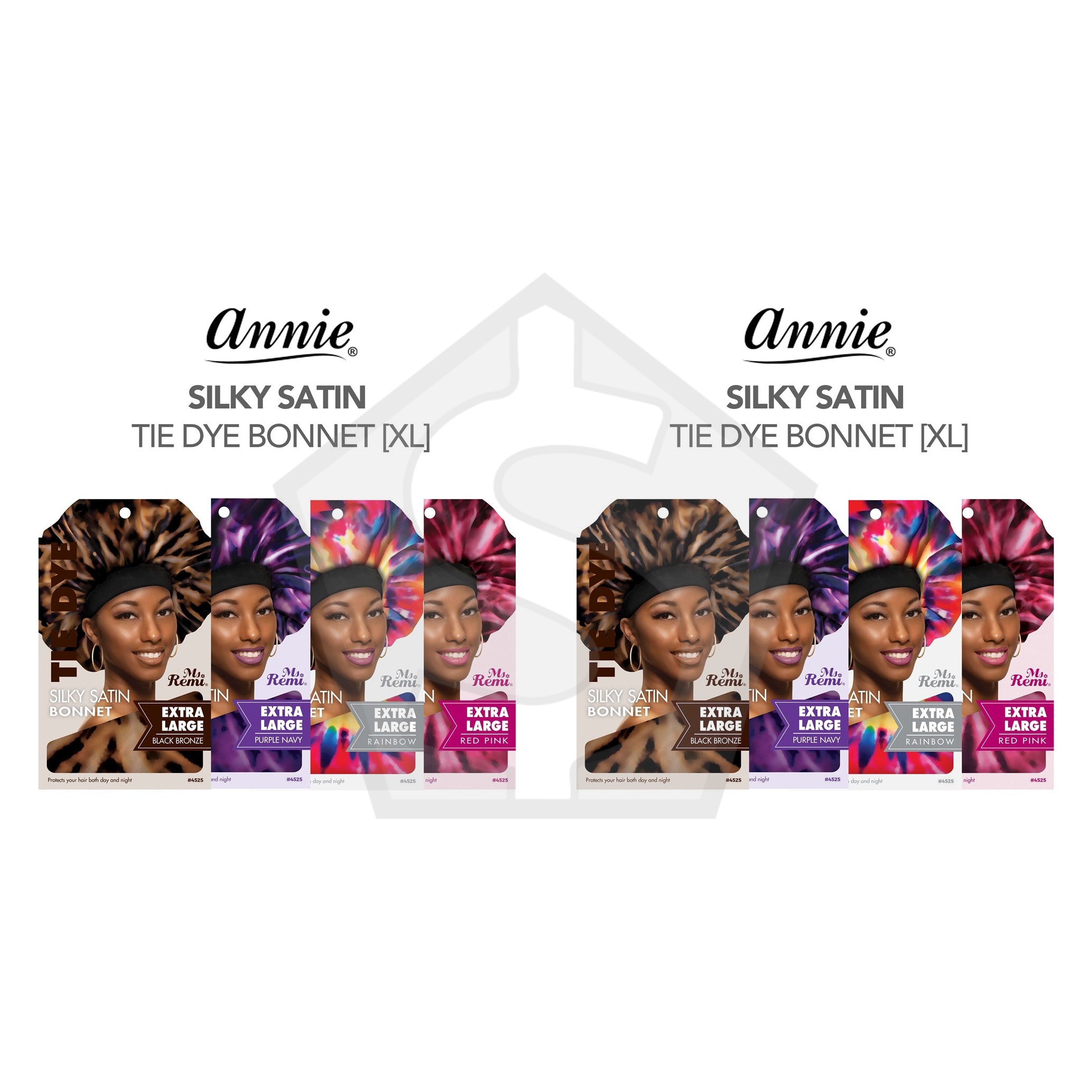 ANNIE Silky Satin Tie Dye Bonnet [Extra Large] - Pack of 2