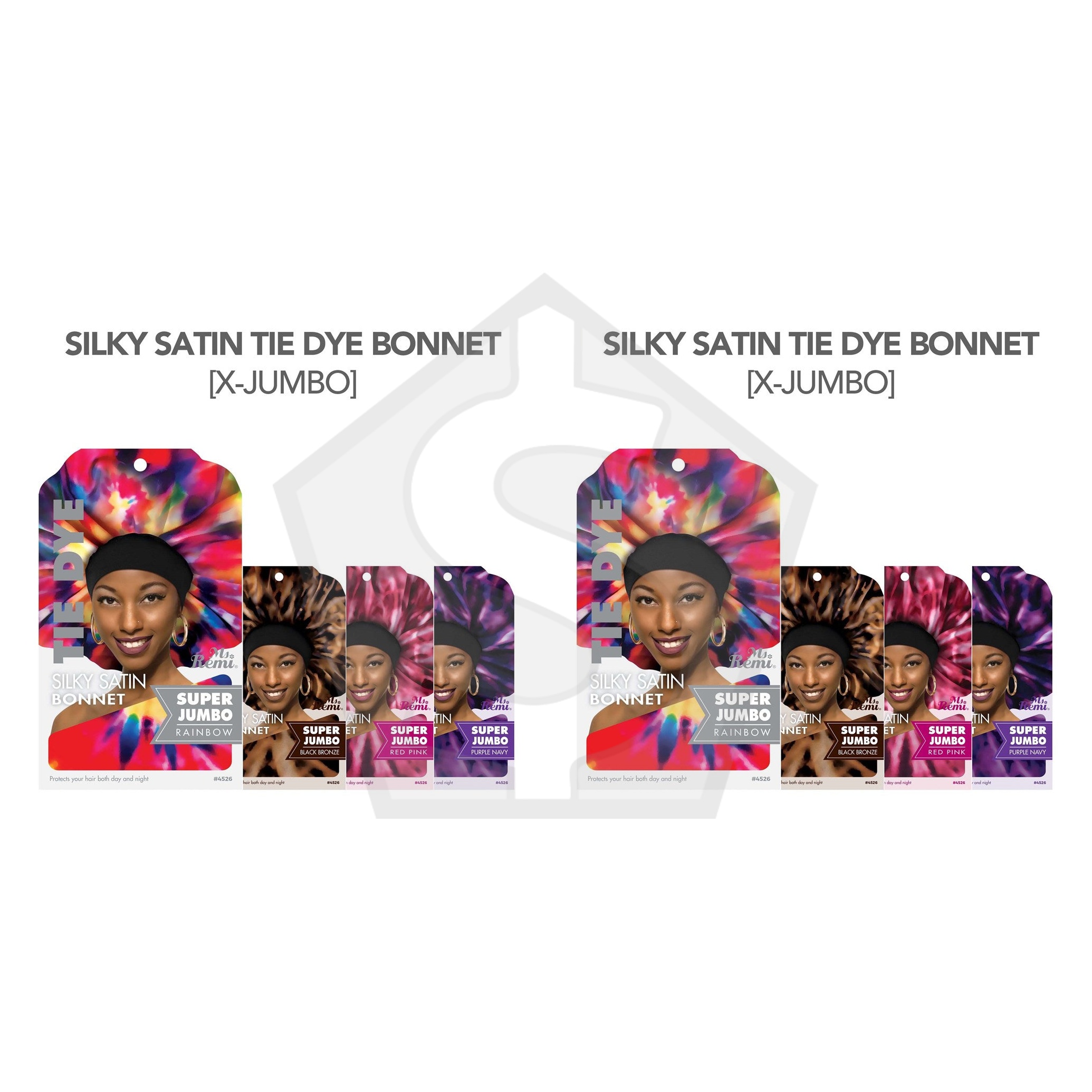ANNIE Silky Satin Tie Dye Bonnet [Super Jumbo] - Pack of 2