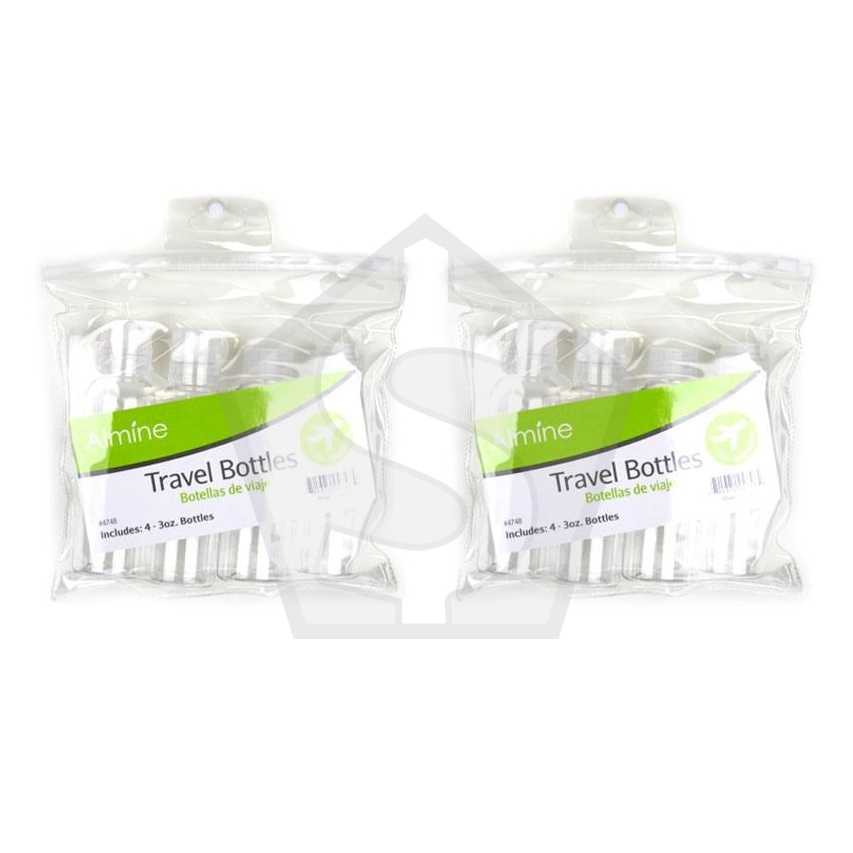 Bundle of 2 - ANNIE Almine 4pcs Travel Bottles 3oz in pouch