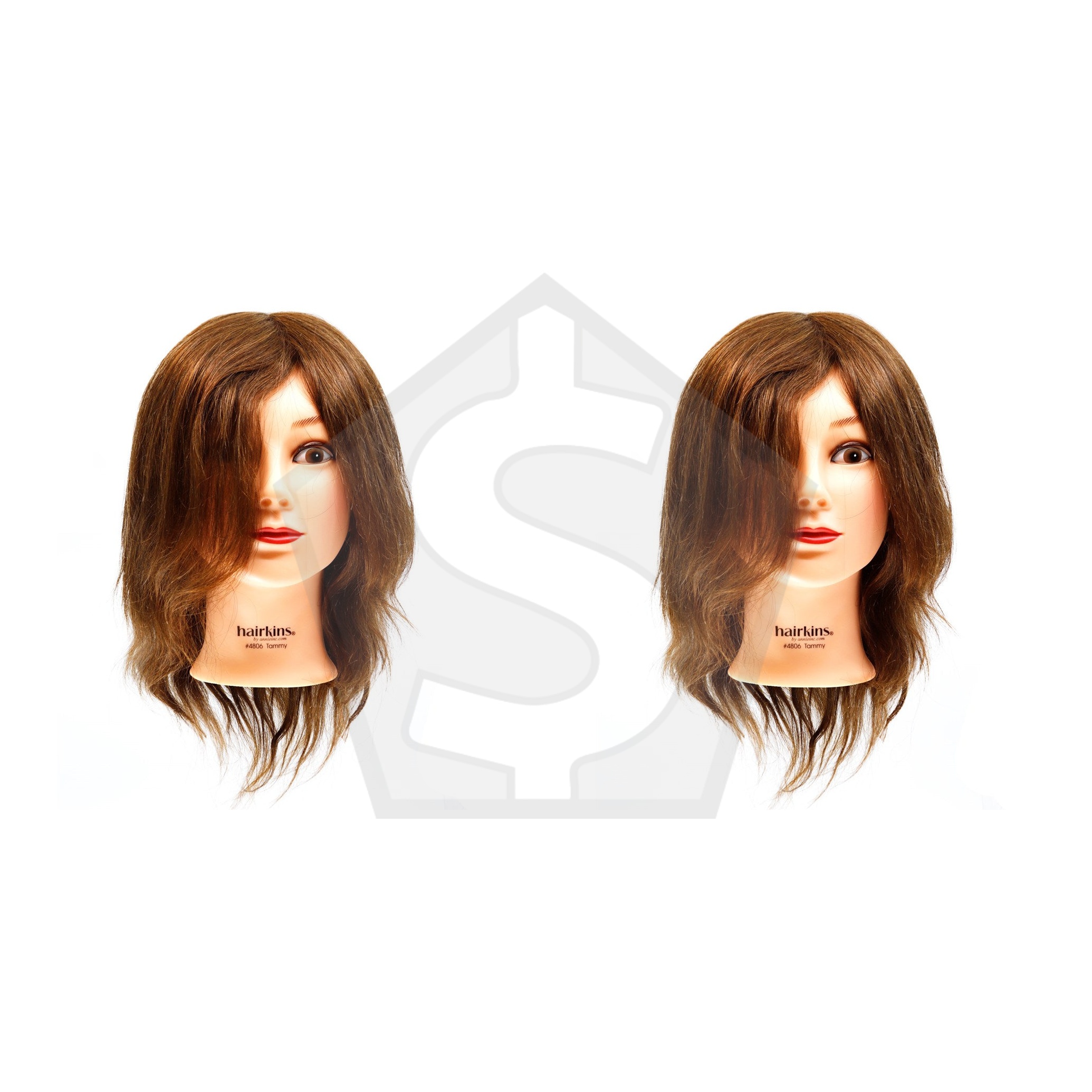 ANNIE 100% Human Hair Mannequin Head (14inch - 16inch) - Light Brown - Pack of 2