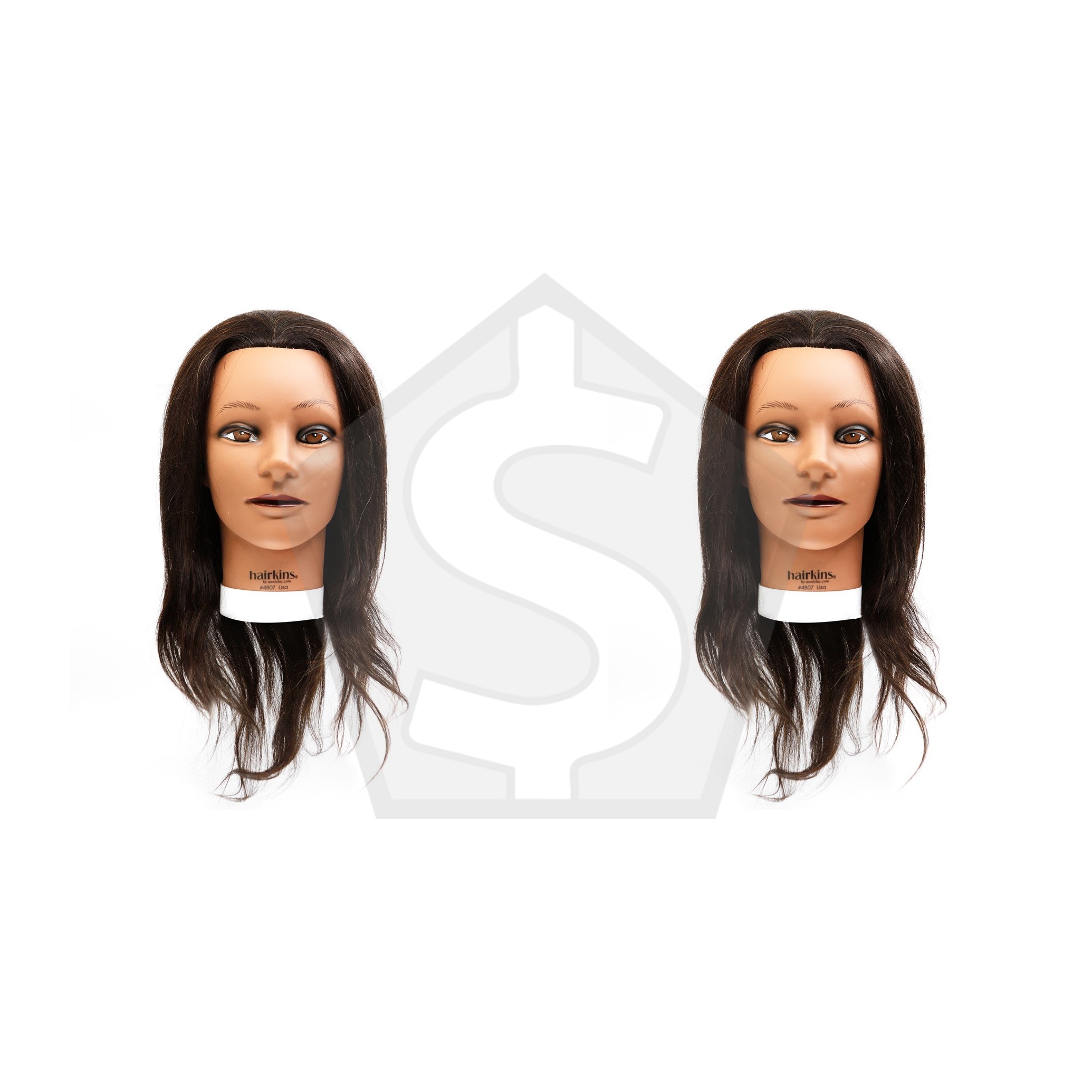 ANNIE 100% Human Hair Mannequin Head (18inch - 20inch) - Pack of 2