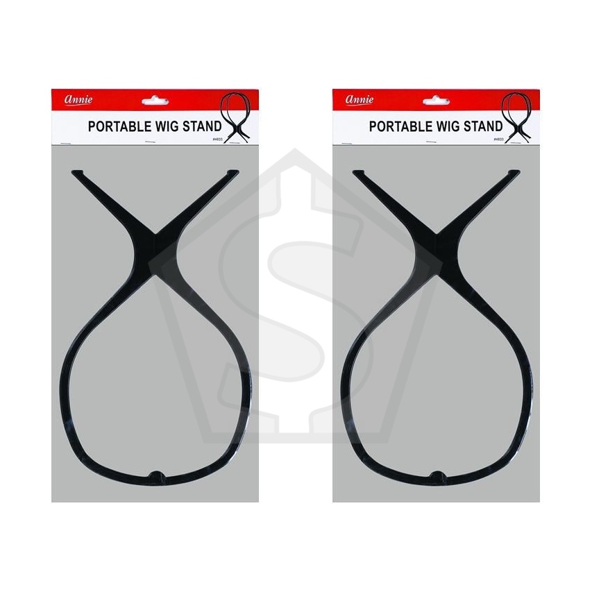 ANNIE Portable Wig Stand - Black - Pack of 2