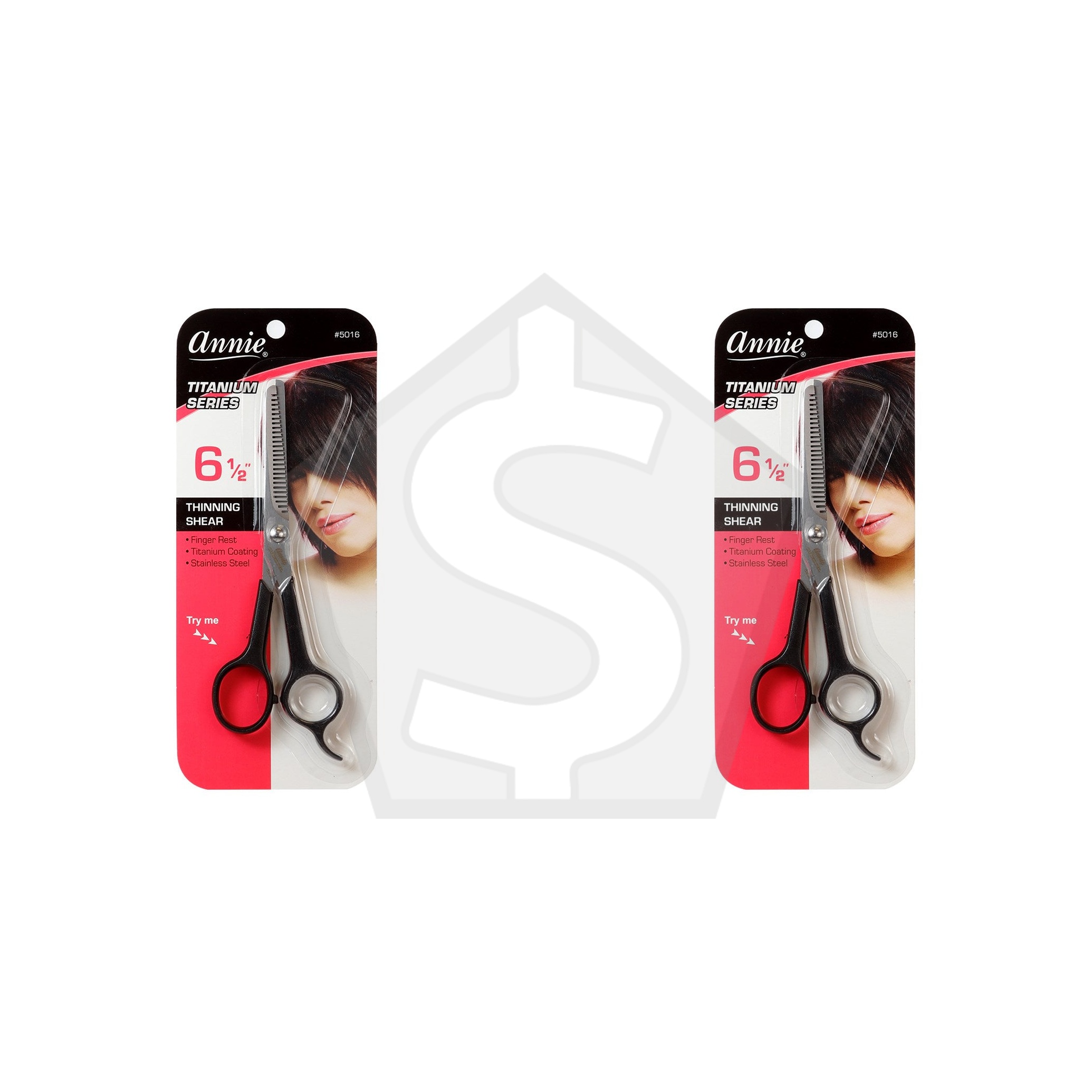 Bundle of 2 - ANNIE Titanium Series Hair Shear - 6 1/2" Thinning Shear