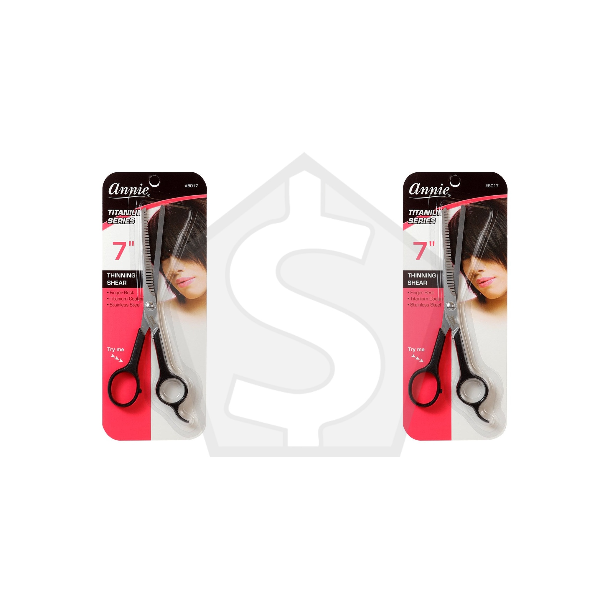 ANNIE Titanium Series Hair Shear - 7' Thinning Shear - Pack of 2