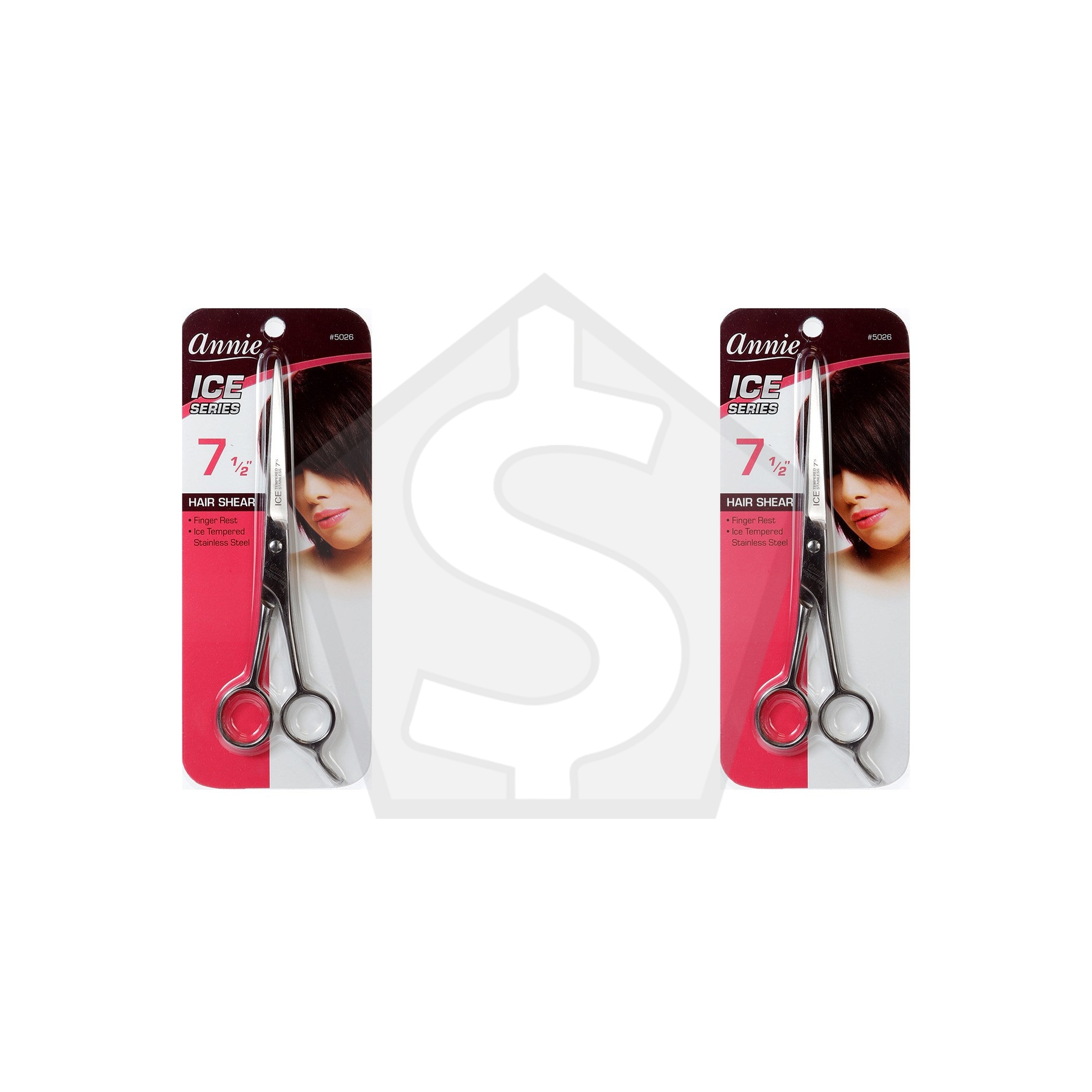 ANNIE Ice Tempered Stainless Steel Hair Shear - 7 1/2" - Pack of 2