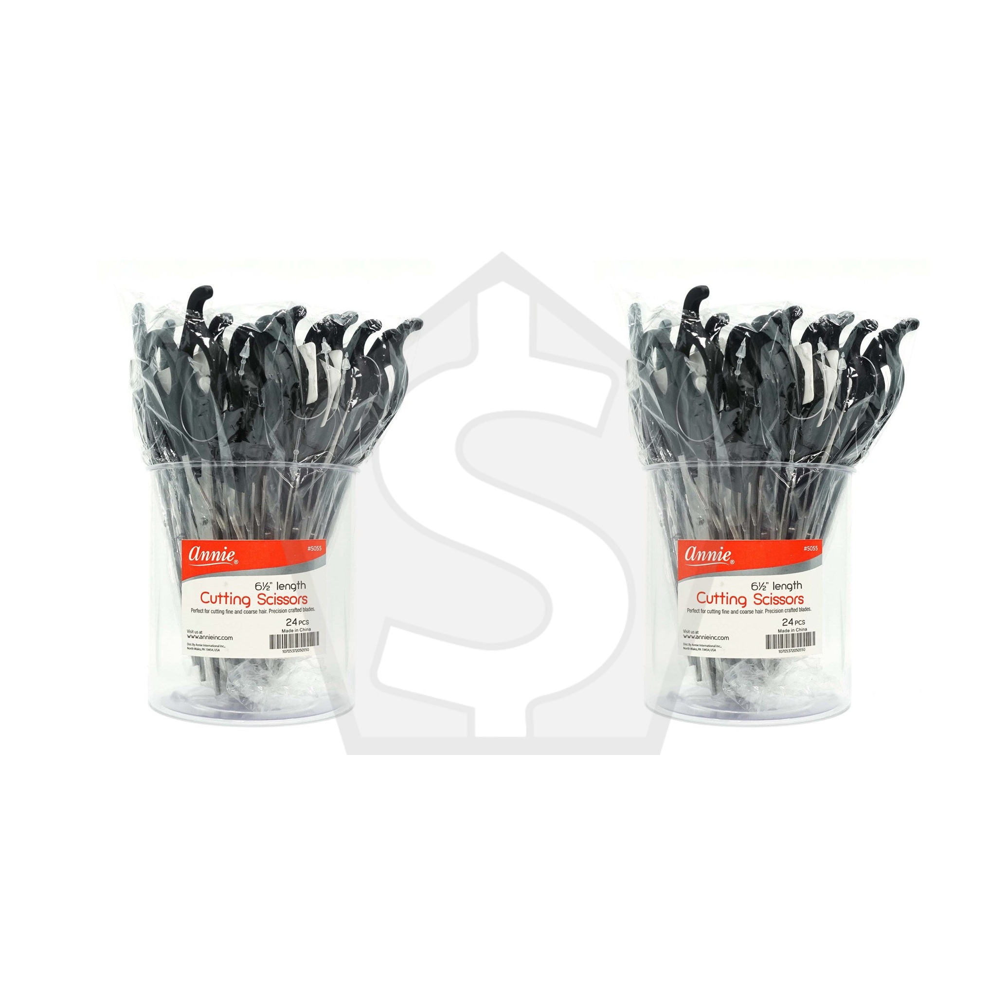 ANNIE Cutting Scissors (6.5inch) [24pcs/jar] - Black - Pack of 2