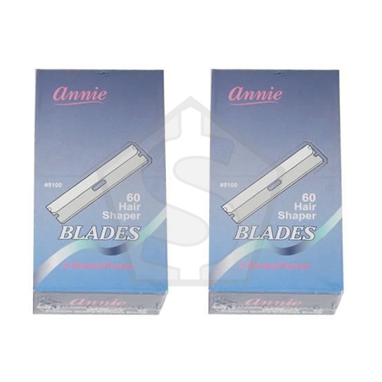 ANNIE 60pcs Hair Shaper Blades (5 BladesX12packs/Box) - Pack of 2
