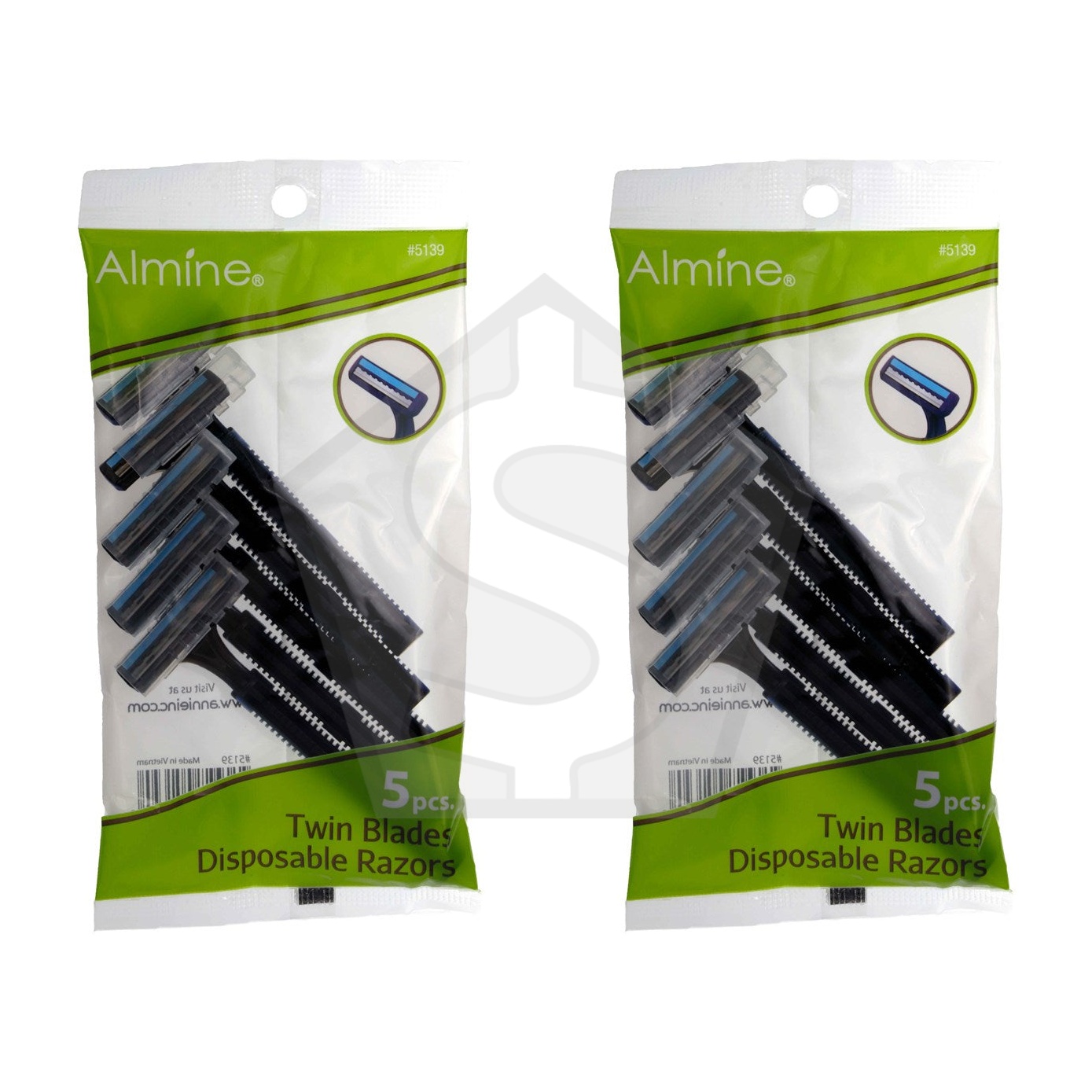 ANNIE 5pcs Twin Blades Disposable Razor - Pack of 2