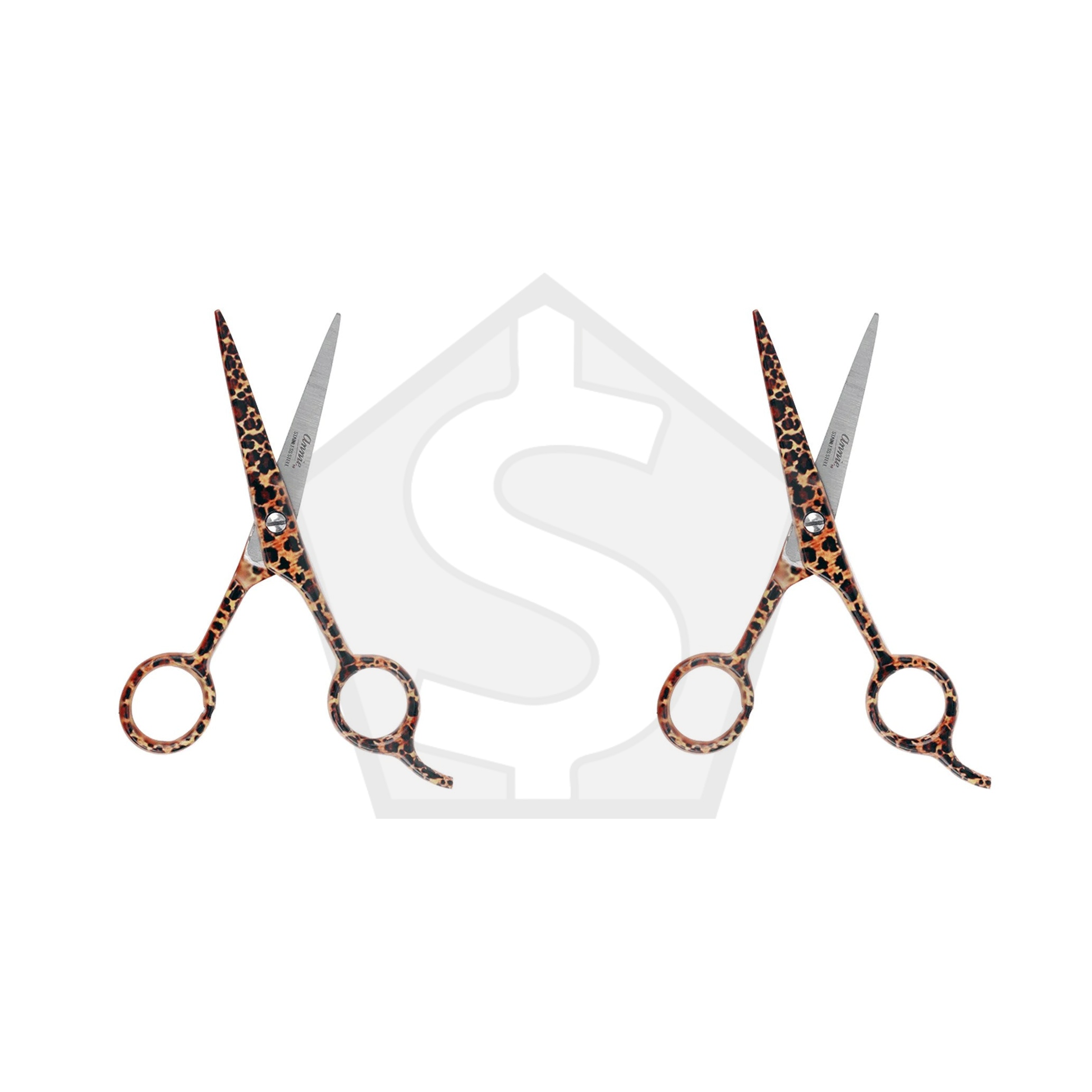 ANNIE Premium Stainless Steel Straight Hair Shears - Leopard / 5.5inch - Pack of 2