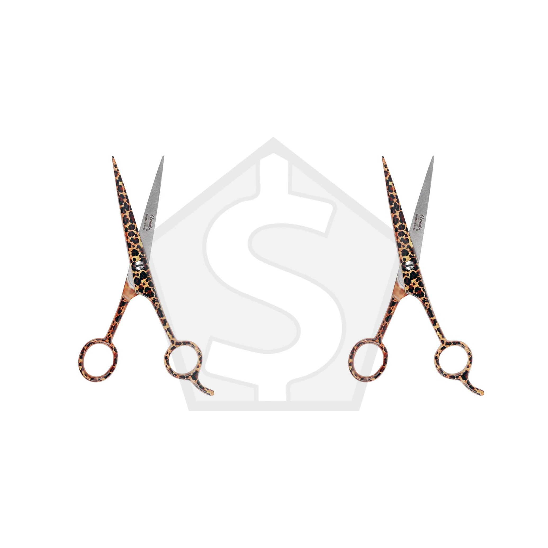 ANNIE Premium Stainless Steel Straight Hair Shears - Leopard / 6.5inch - Pack of 2