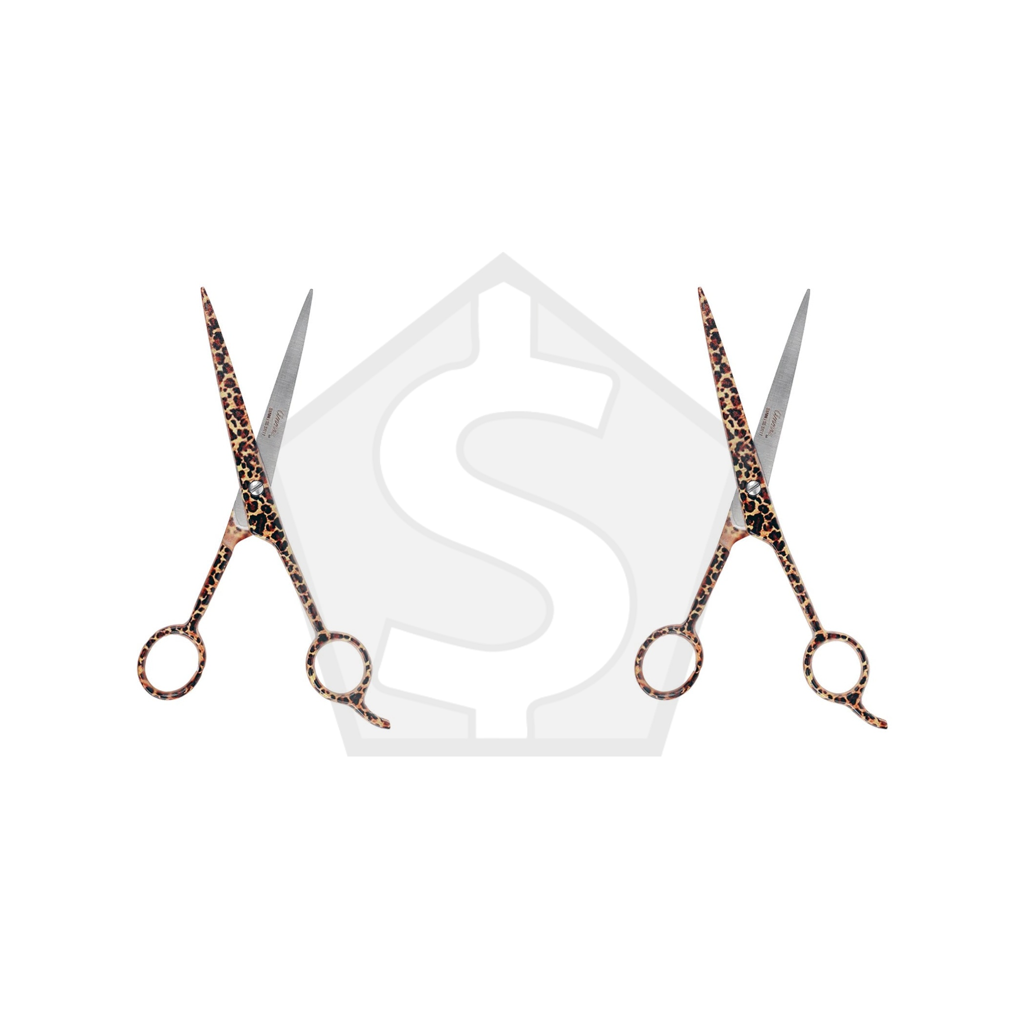 ANNIE Premium Stainless Steel Straight Hair Shears - Leopard / 7.5inch - Pack of 2