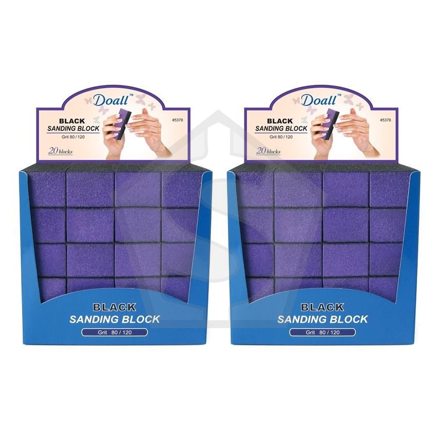 ANNIE Almine Black Sanding Block (20blocks/display) - Grit 80/120 - Pack of 2