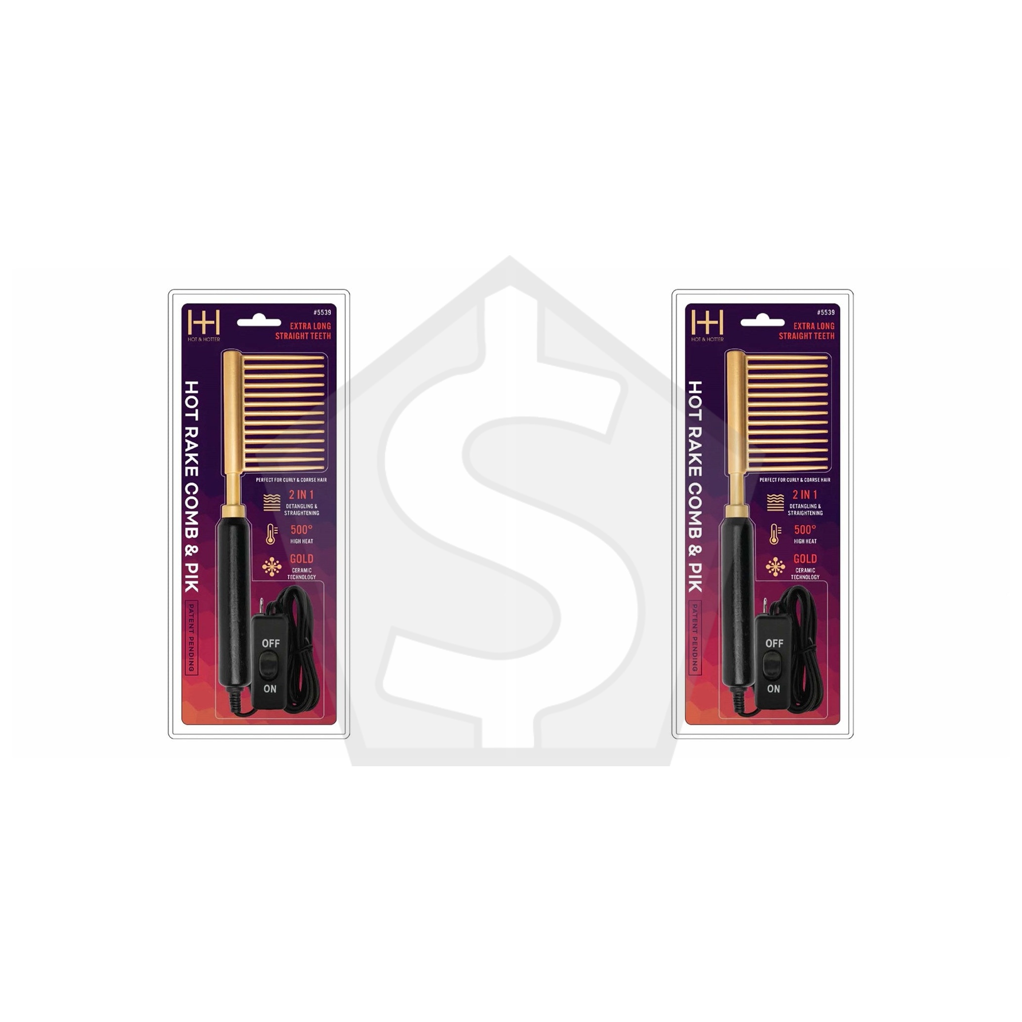 ANNIE Hot & Hotter Ceramic Hot Rake Comb & Pik - Pack of 2