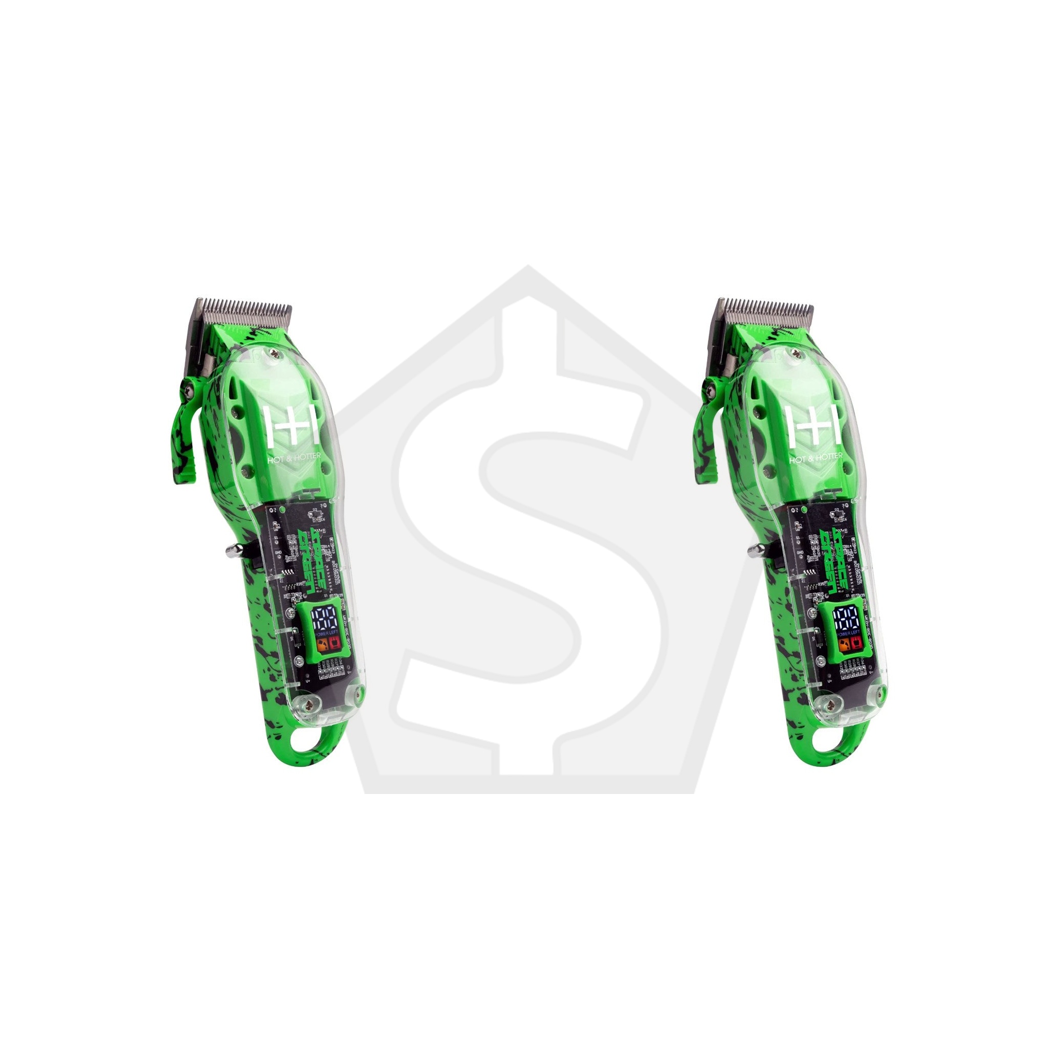 ANNIE Hot & Hotter Professional Rechargeable Cordless Clippers - Space Green - Pack of 2