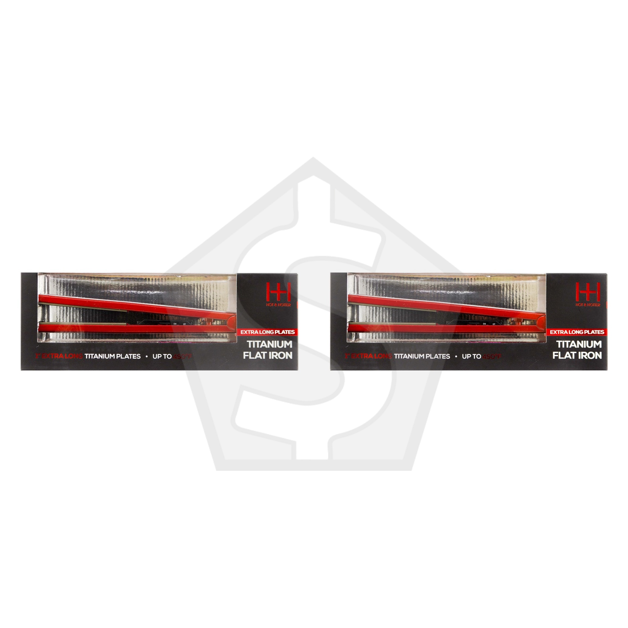 ANNIE Hot & Hotter Extra Long Titanium Flat Iron #5894 - Pack of 2