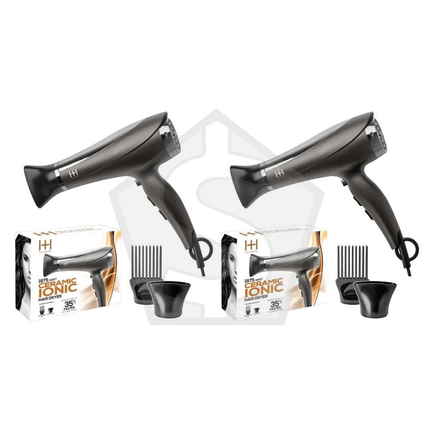ANNIE Hot & Hotter Ceramic Ionic 1875 Hair Dryer - Pack of 2