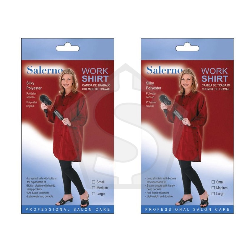 ANNIE Salerno Work Shirt [Silky Polyester] (Small) Black - Pack of 2