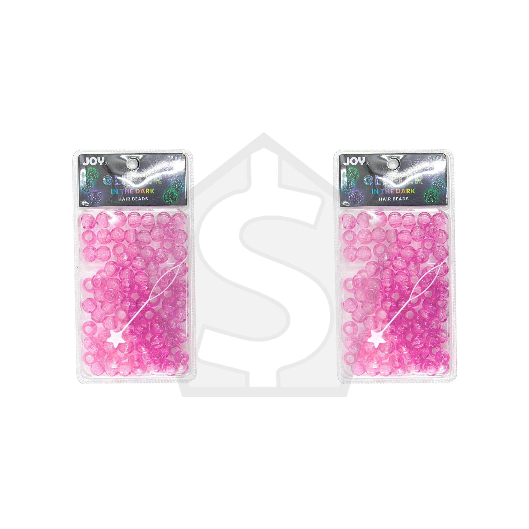 ANNIE Joy Glitter In the Dark Round Beads XL - Pink - Pack of 2