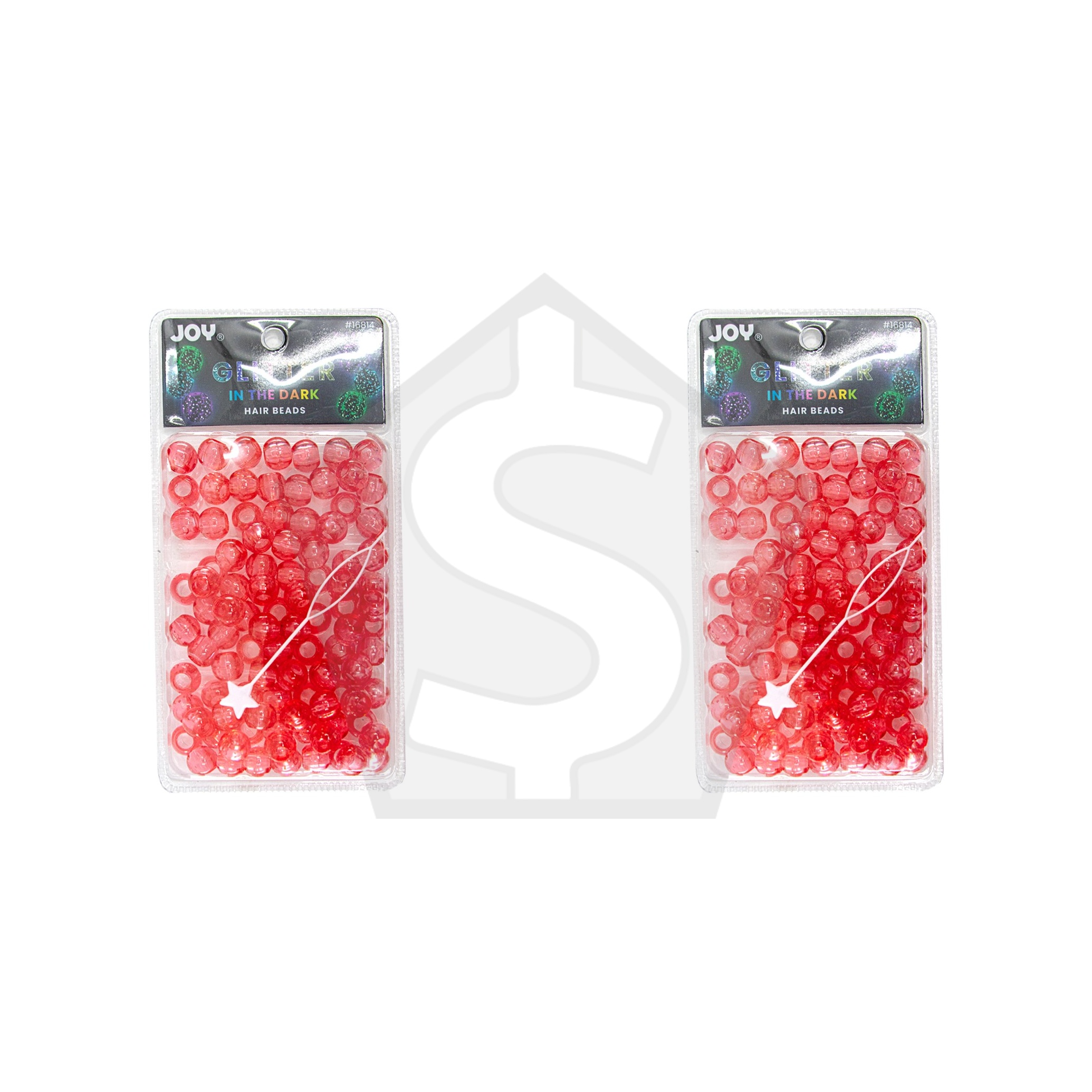 ANNIE Joy Glitter In the Dark Round Beads XL - Red - Pack of 2