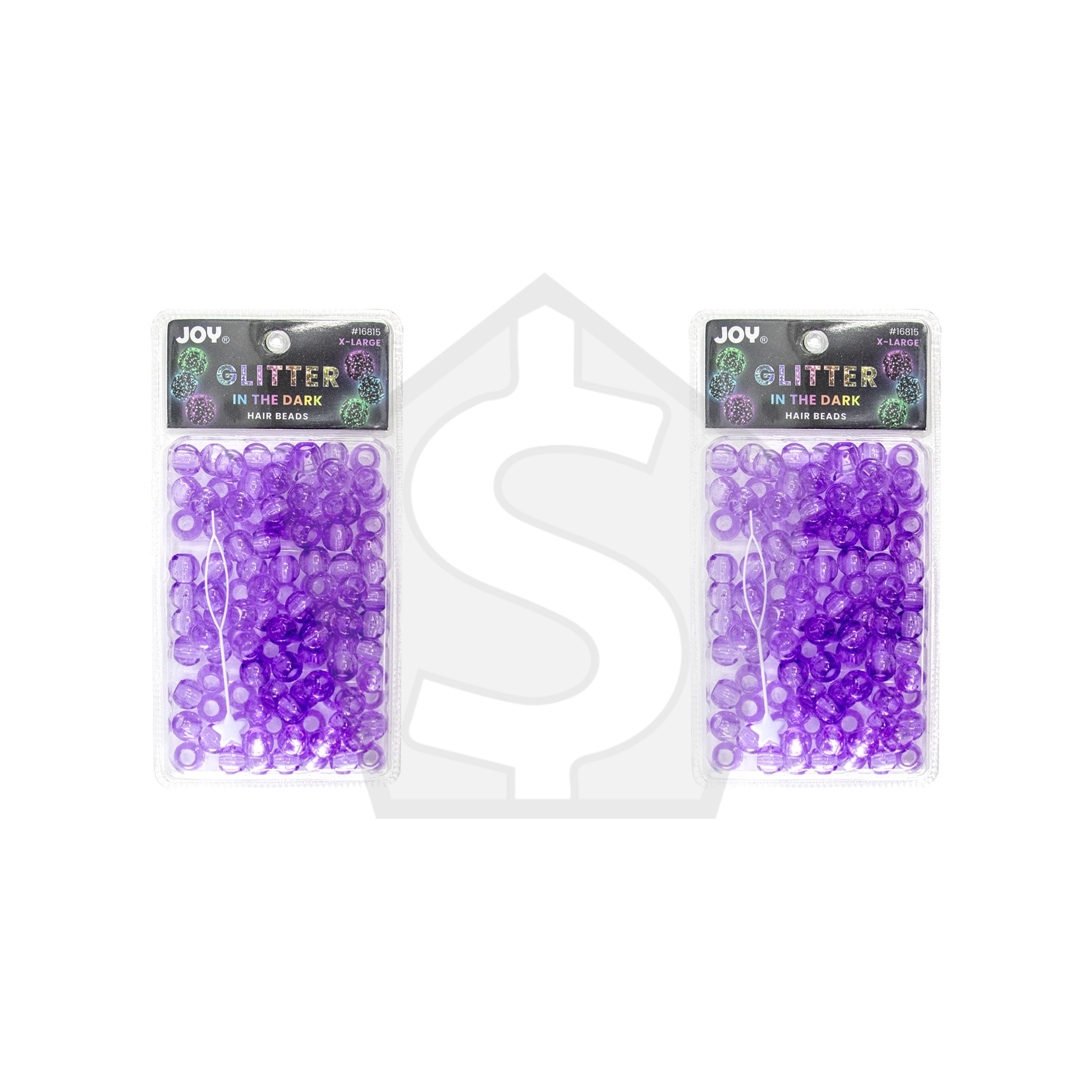 ANNIE Joy Glitter In the Dark Round Beads XL - Purple - Pack of 2