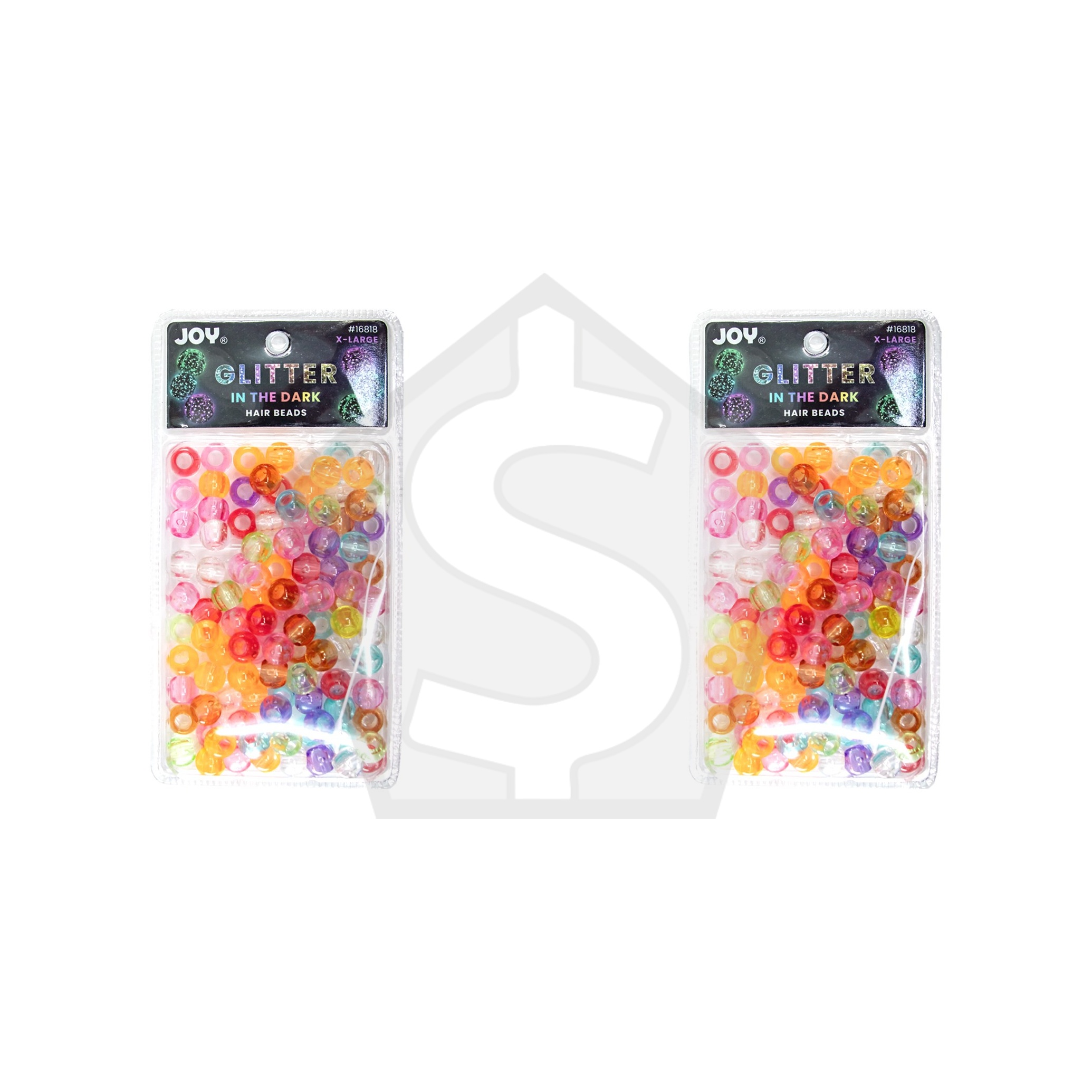 ANNIE Joy Glitter In the Dark Round Beads XL - Assorted #2 - Pack of 2