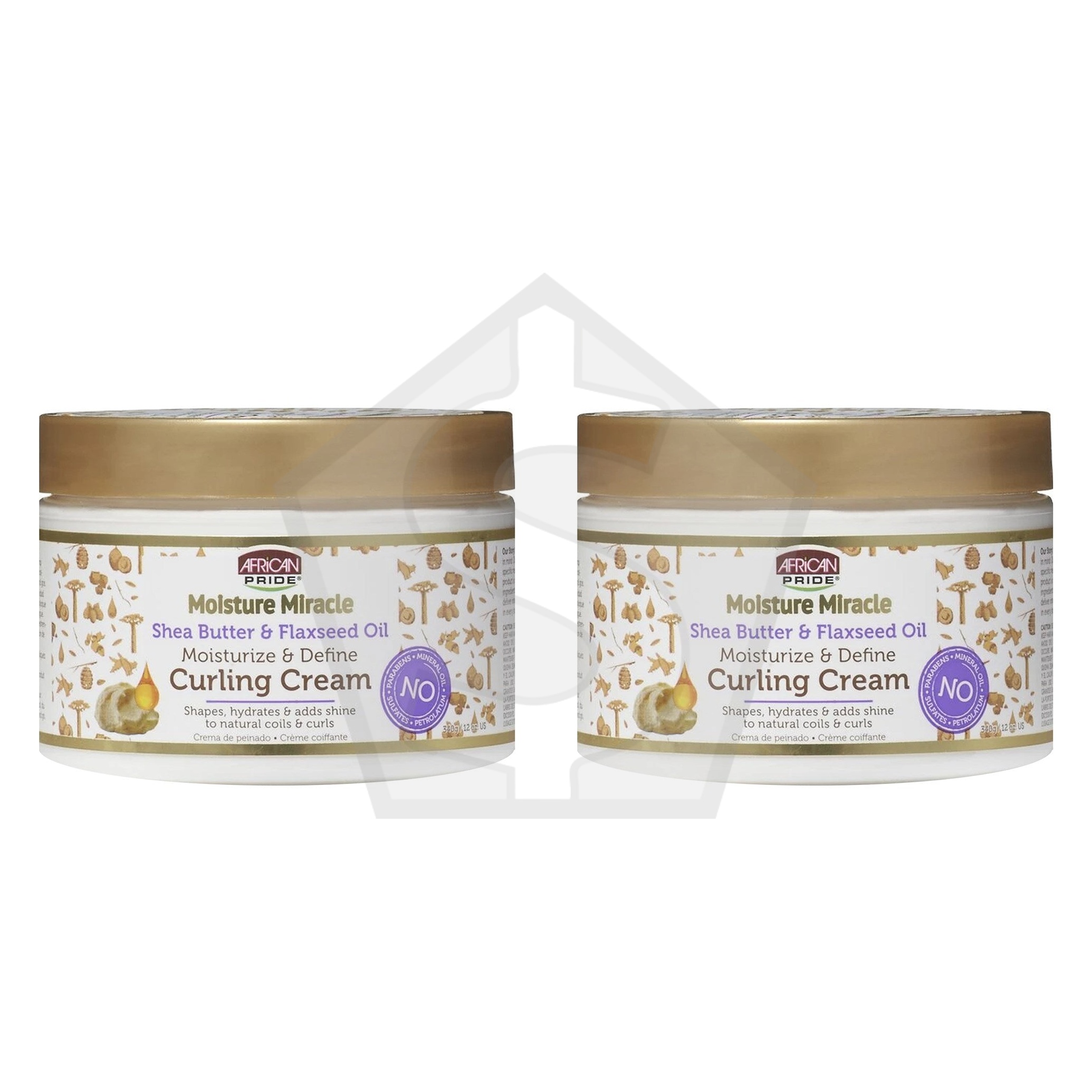 Bundle of 2 - AFRICAN PRIDE Moisture Miracle Shea Butter & Flaxseed Oil Curling Cream (12oz)