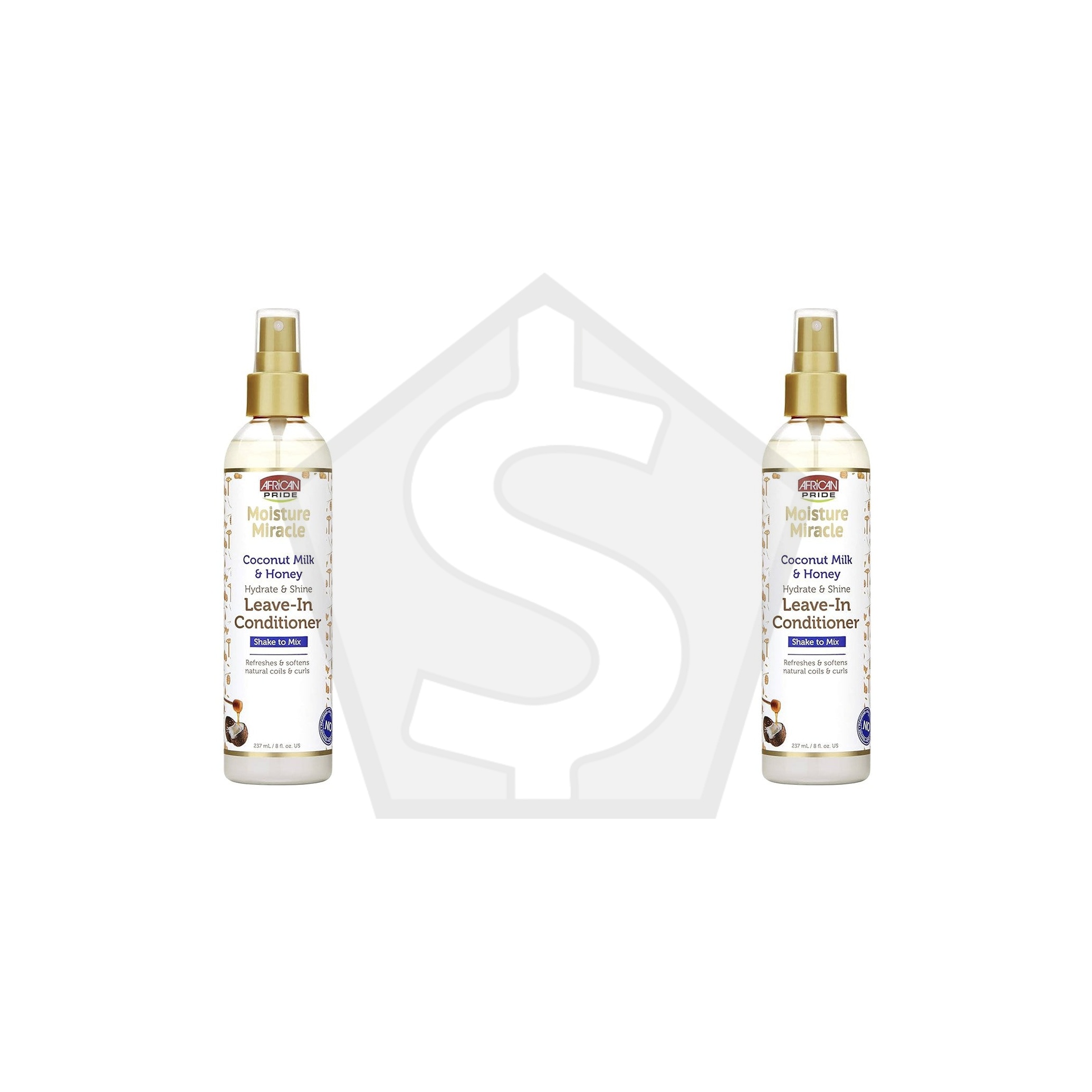AFRICAN PRIDE Moisture Miracle Coconut Milk & Honey Leave In Conditioner (8oz) - Pack of 2