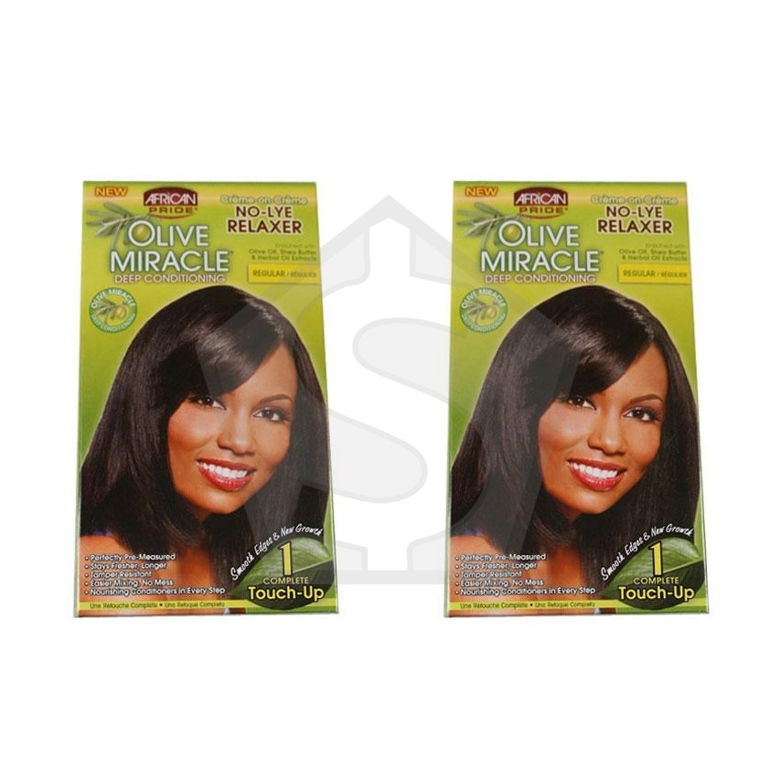 Bundle of 2 - AFRICAN PRIDE Olive Miracle 1 Touch Up Relaxer [Super]