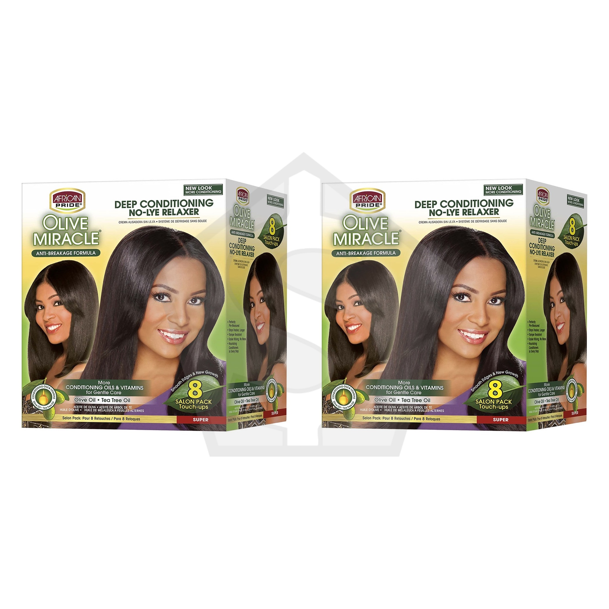 AFRICAN PRIDE Olive Miracle 8 Touch Up Relaxer Kit [Super] - Pack of 2