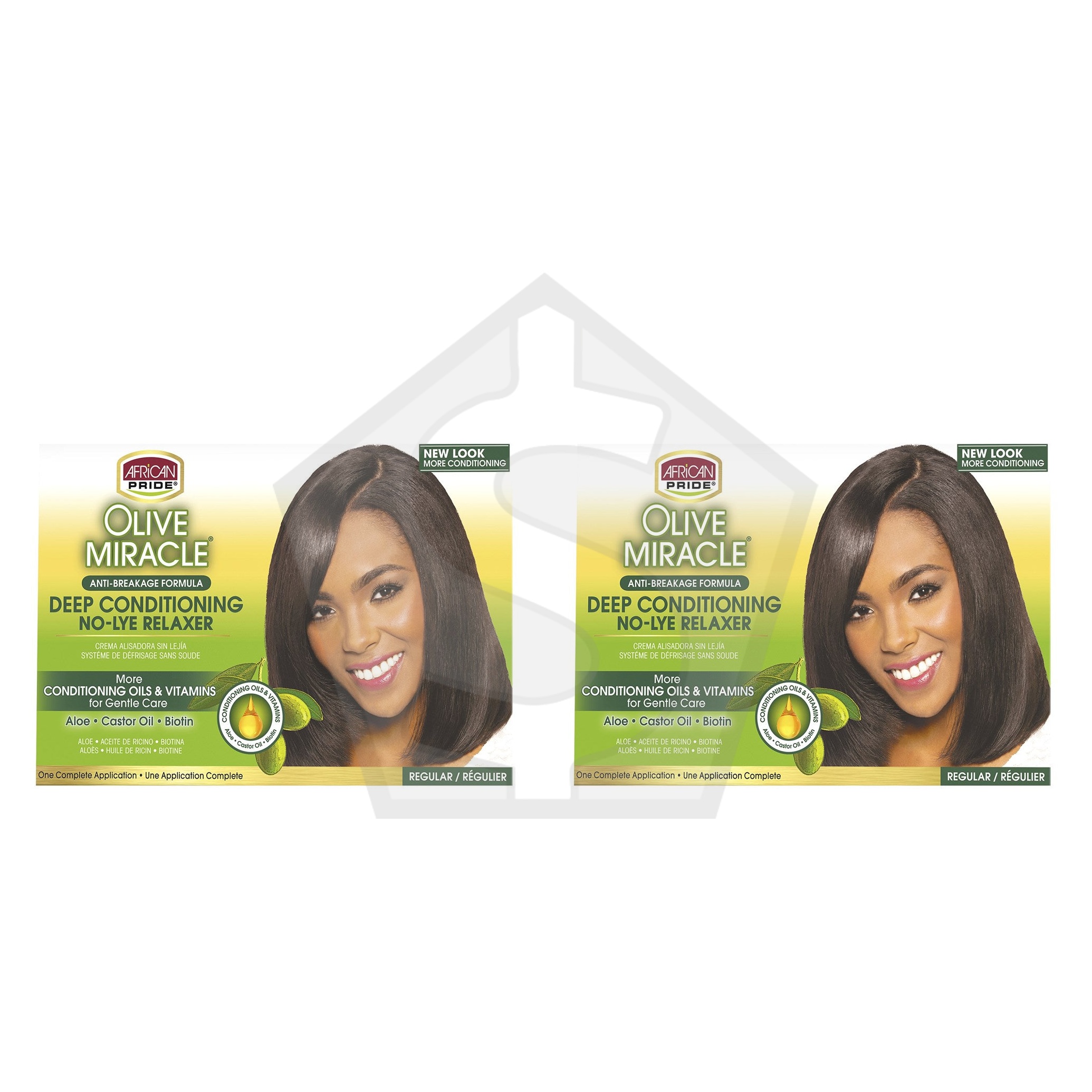 AFRICAN PRIDE Olive Miracle No-Lye Relaxer Kit [Regular] - Pack of 2