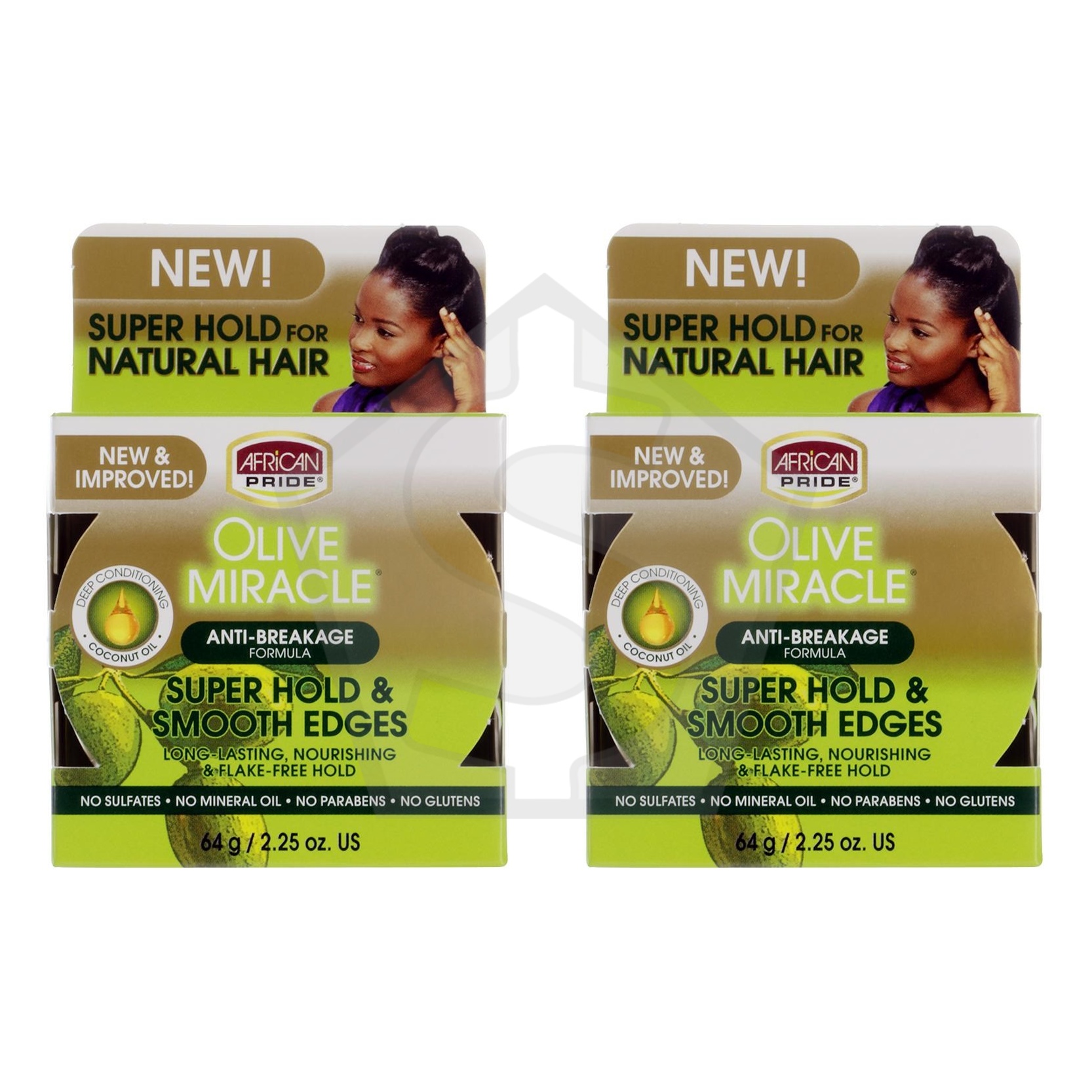 Bundle of 2 - AFRICAN PRIDE Olive Miracle Super Hold & Smooth Edges (2.25oz)