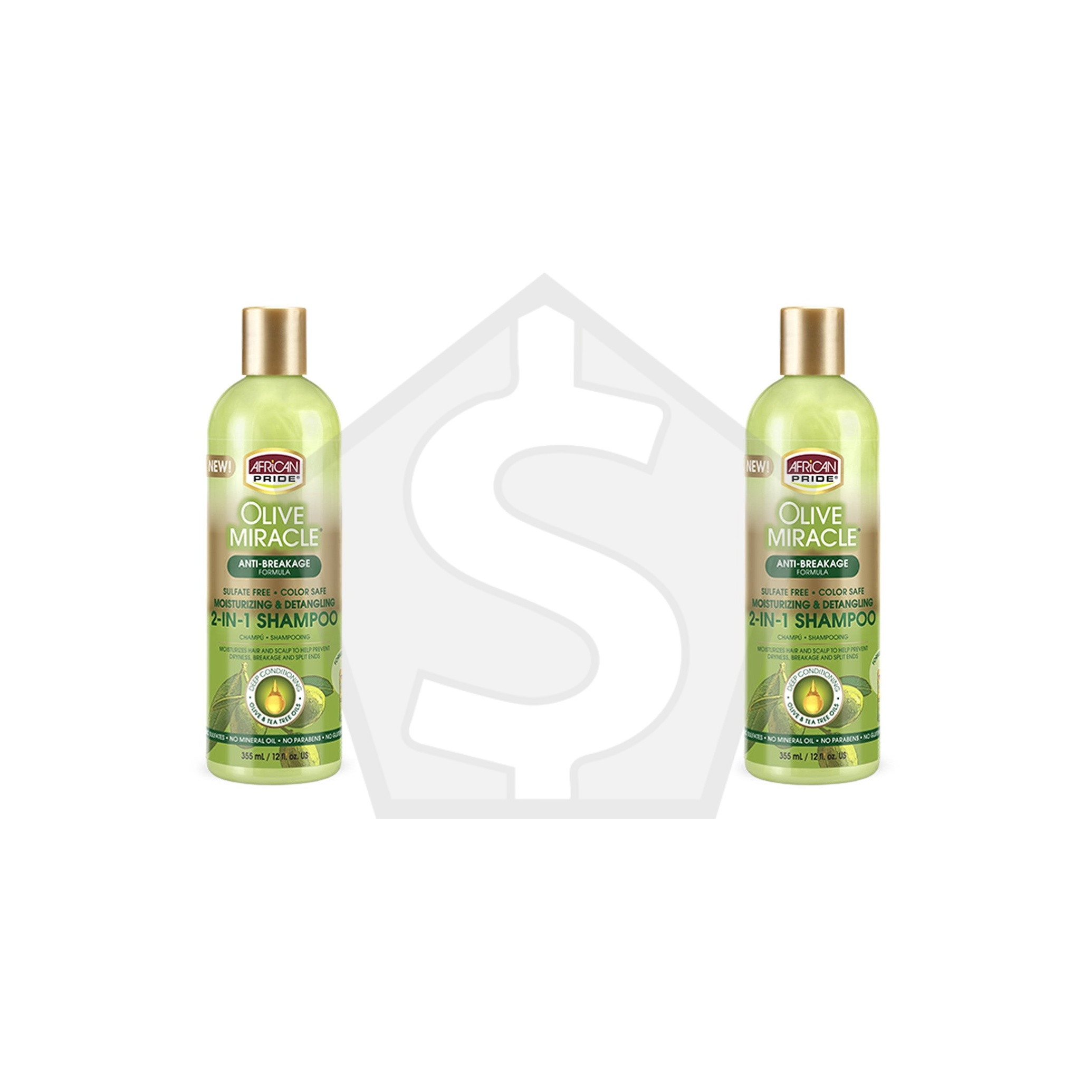 Bundle of 2 - AFRICAN PRIDE Olive Miracle 2-In-1 Shampoo & Conditioner (12oz)
