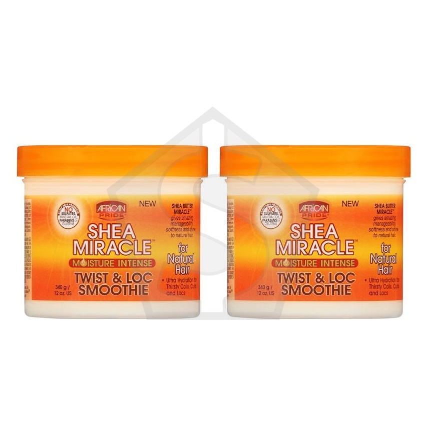 Bundle of 2 - AFRICAN PRIDE Shea Miracle Twist & Loc Smoothie (12oz)