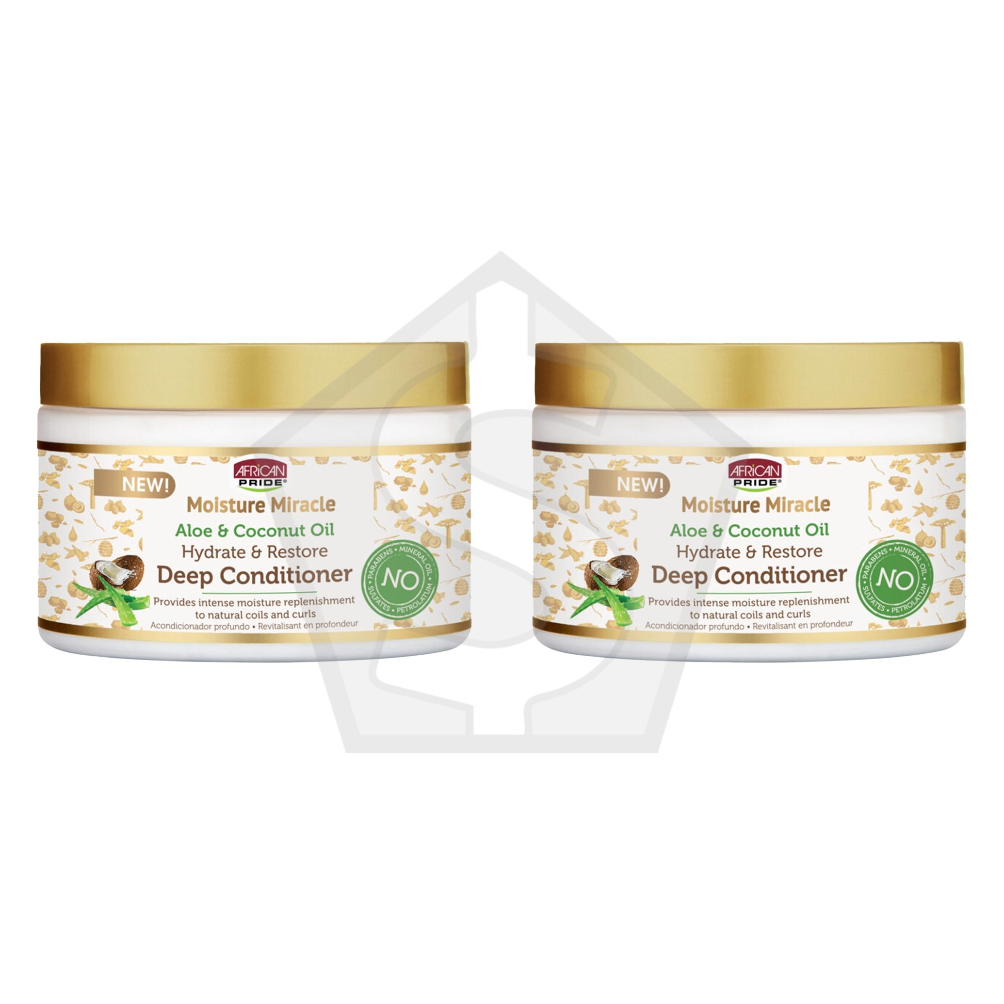 AFRICAN PRIDE Moisture Miracle Aloe & Coconut Oil Deep Conditioner (12oz) - Pack of 2