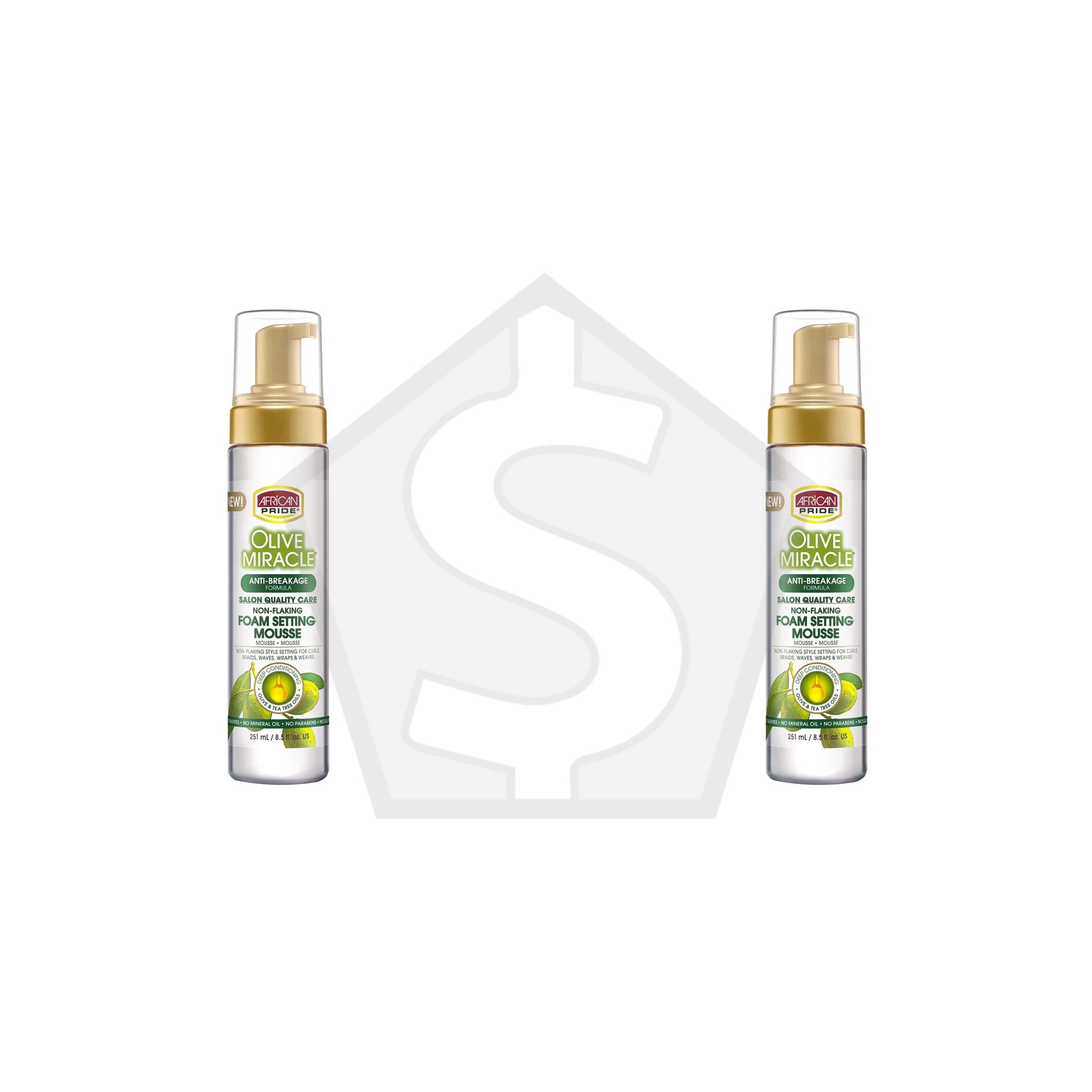 AFRICAN PRIDE Olive Miracle Foam Setting Mousse (8.5oz) - Pack of 2