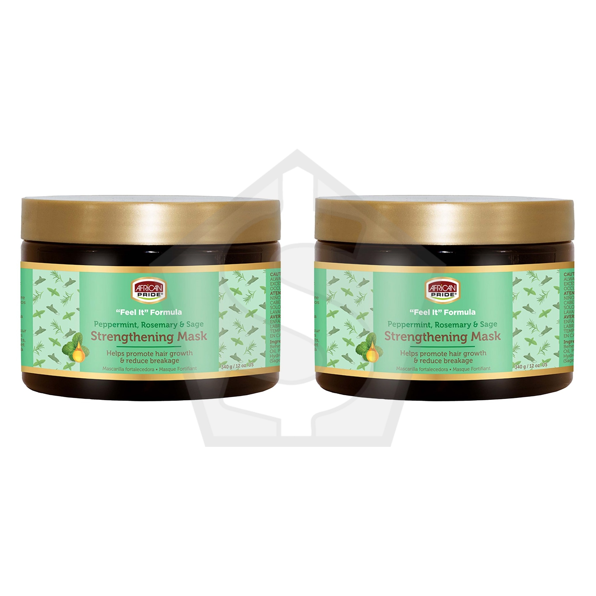 AFRICAN PRIDE Peppermint, Rosemary & Sage Strengthening Mask (12oz) - Pack of 2