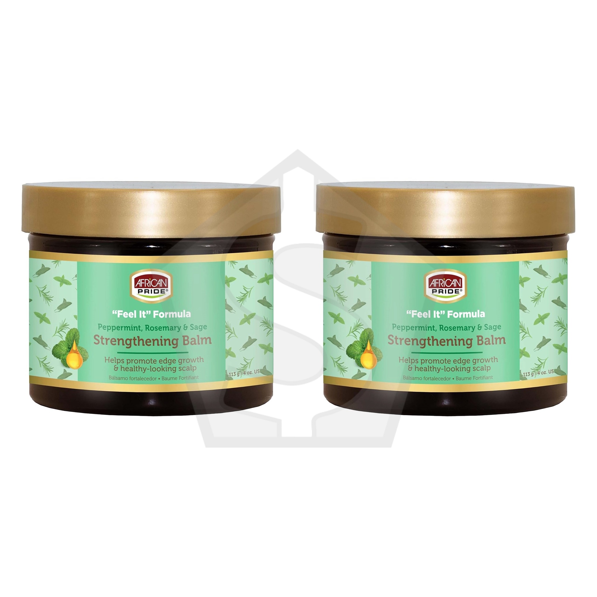 AFRICAN PRIDE Peppermint, Rosemary & Sage Strengthening Balm (4oz) - Pack of 2