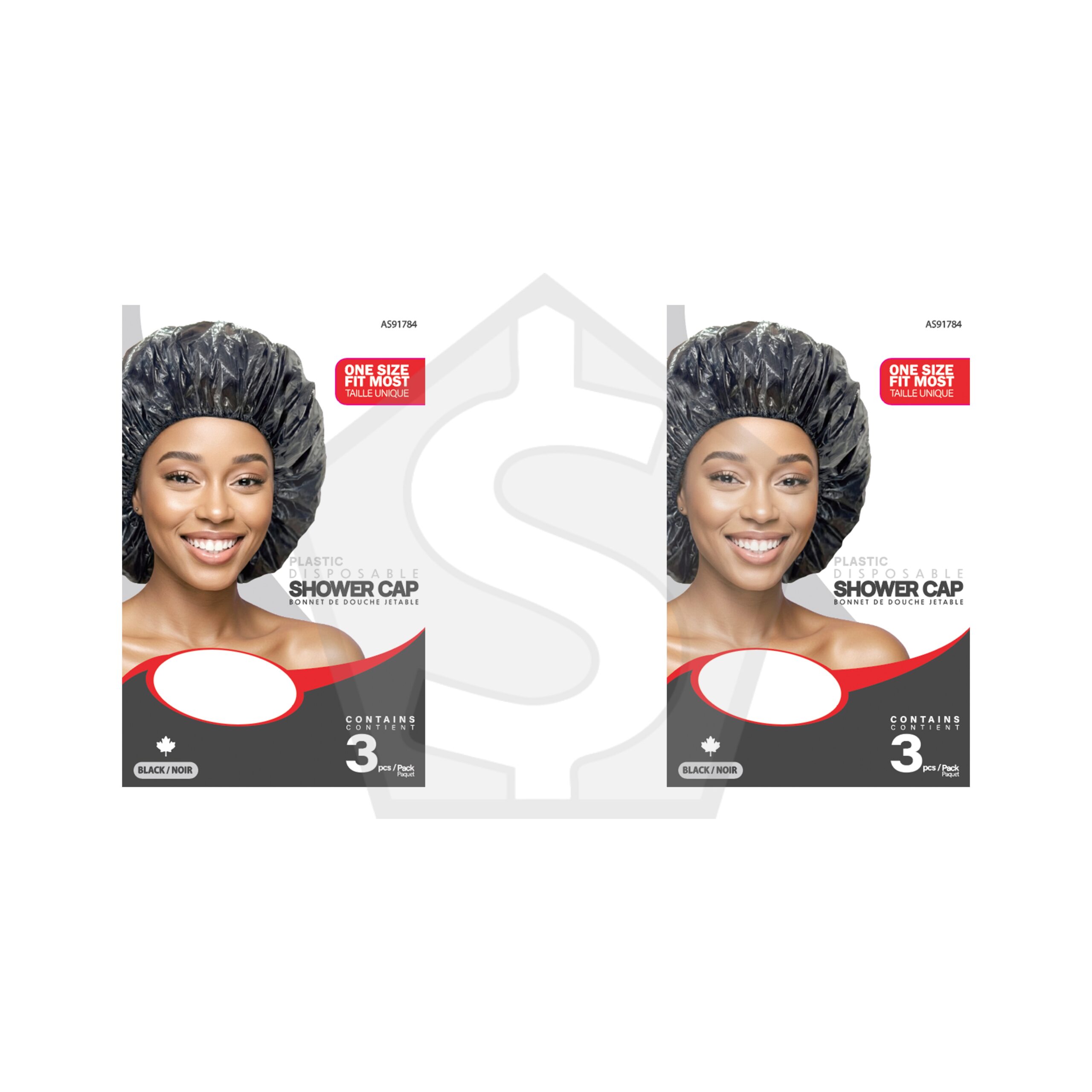 Bundle of 2 - Kim & C Disposable Shower Cap for Braid (3pcs) - Black / One Size Fit Most