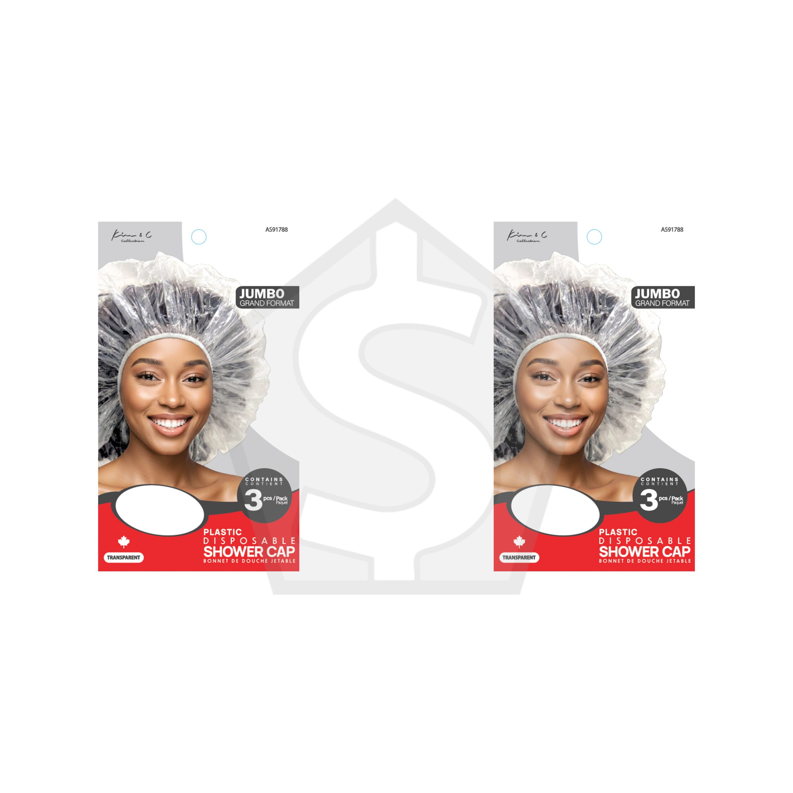Kim & C Disposable Shower Cap for Braid (3pcs) - Clear / Jumbo - Pack of 2